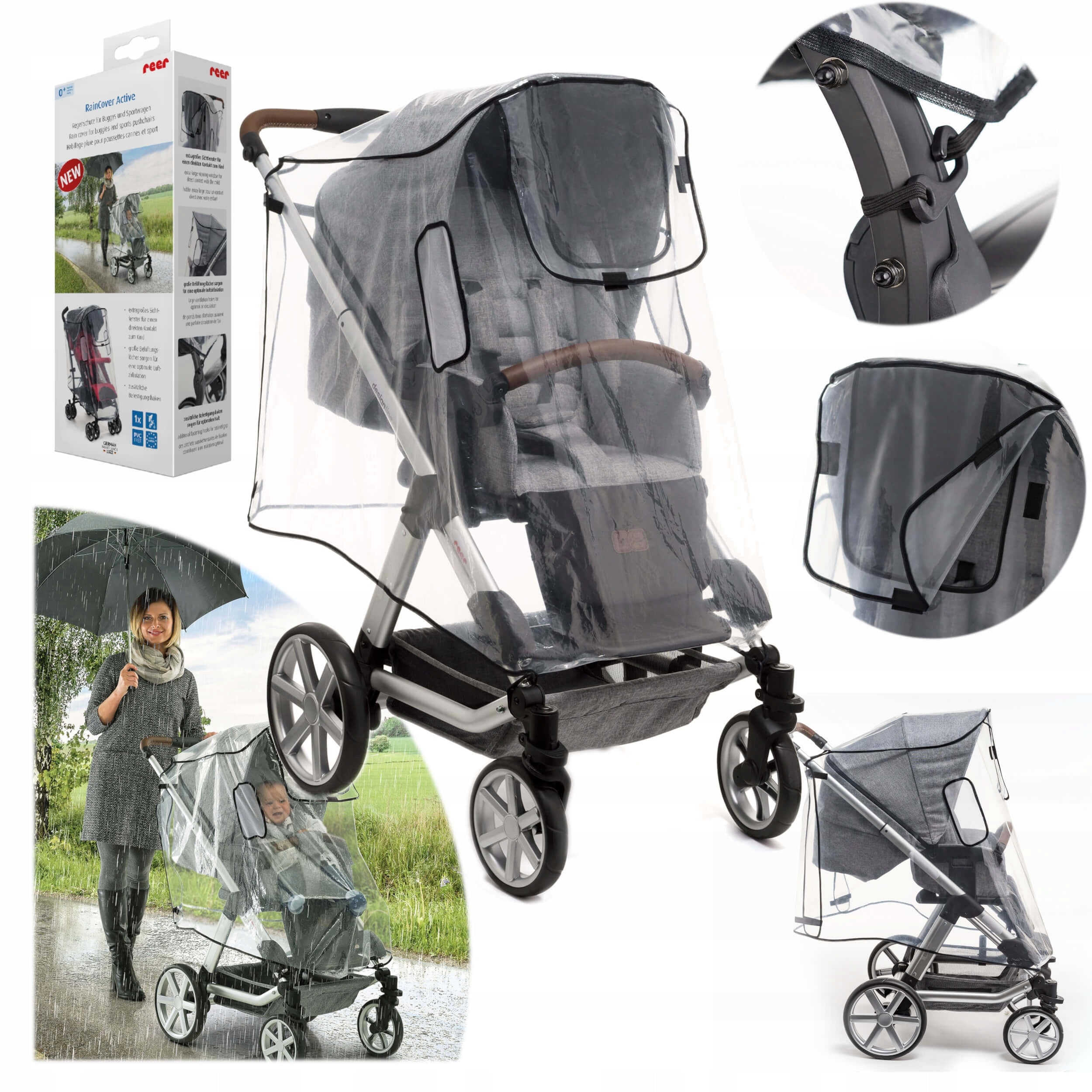 XL Stroller Rain Cover Packaging status original
