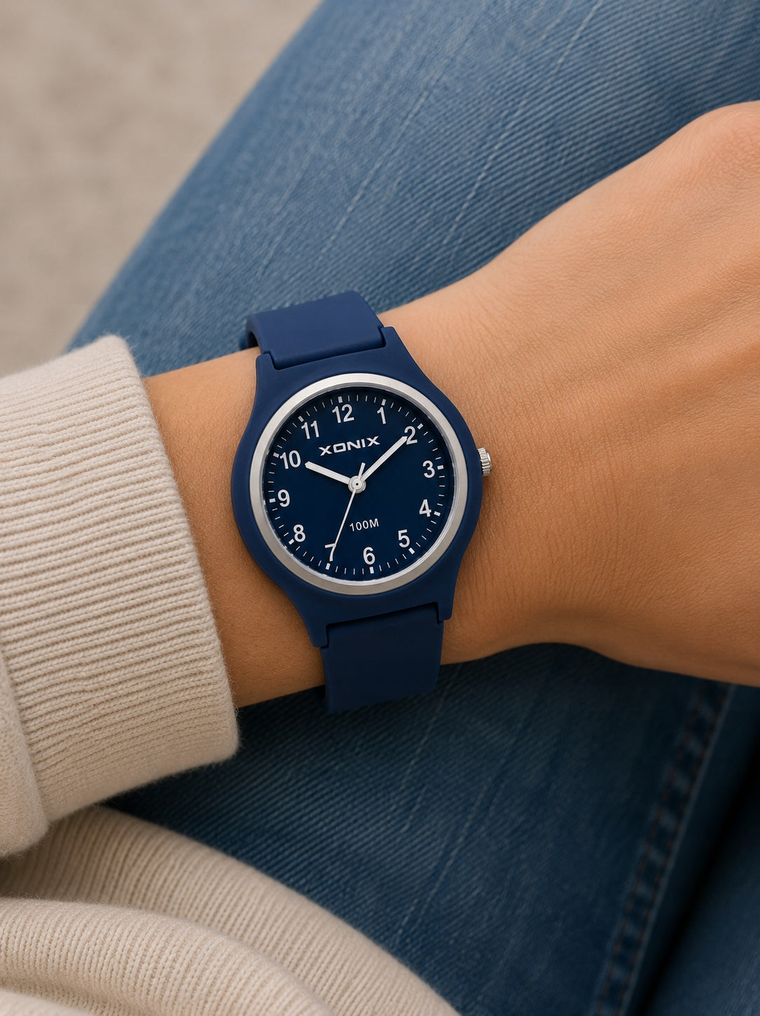 XONIX Women's Navy Blue Analog Watch 10 ATM Waterproof Packaging status original