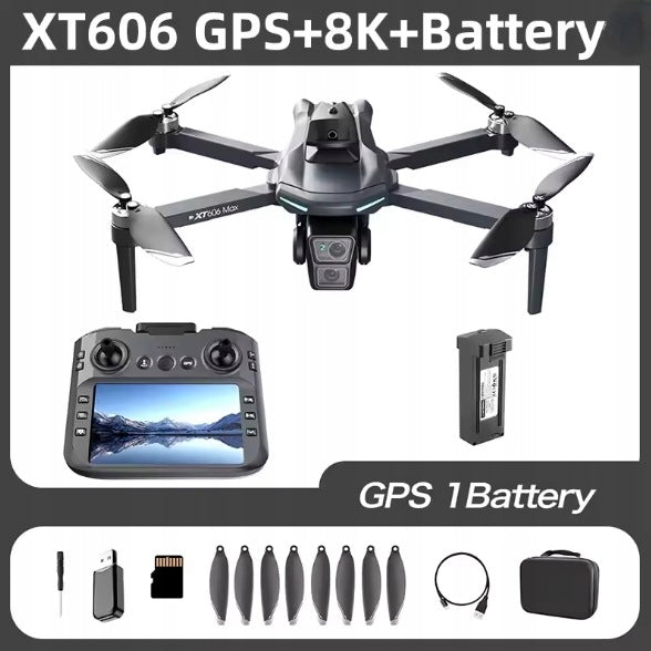 XT606 GPS WiFi FPV 4K Drone With 5,6" Screen EIS Camera Brushless