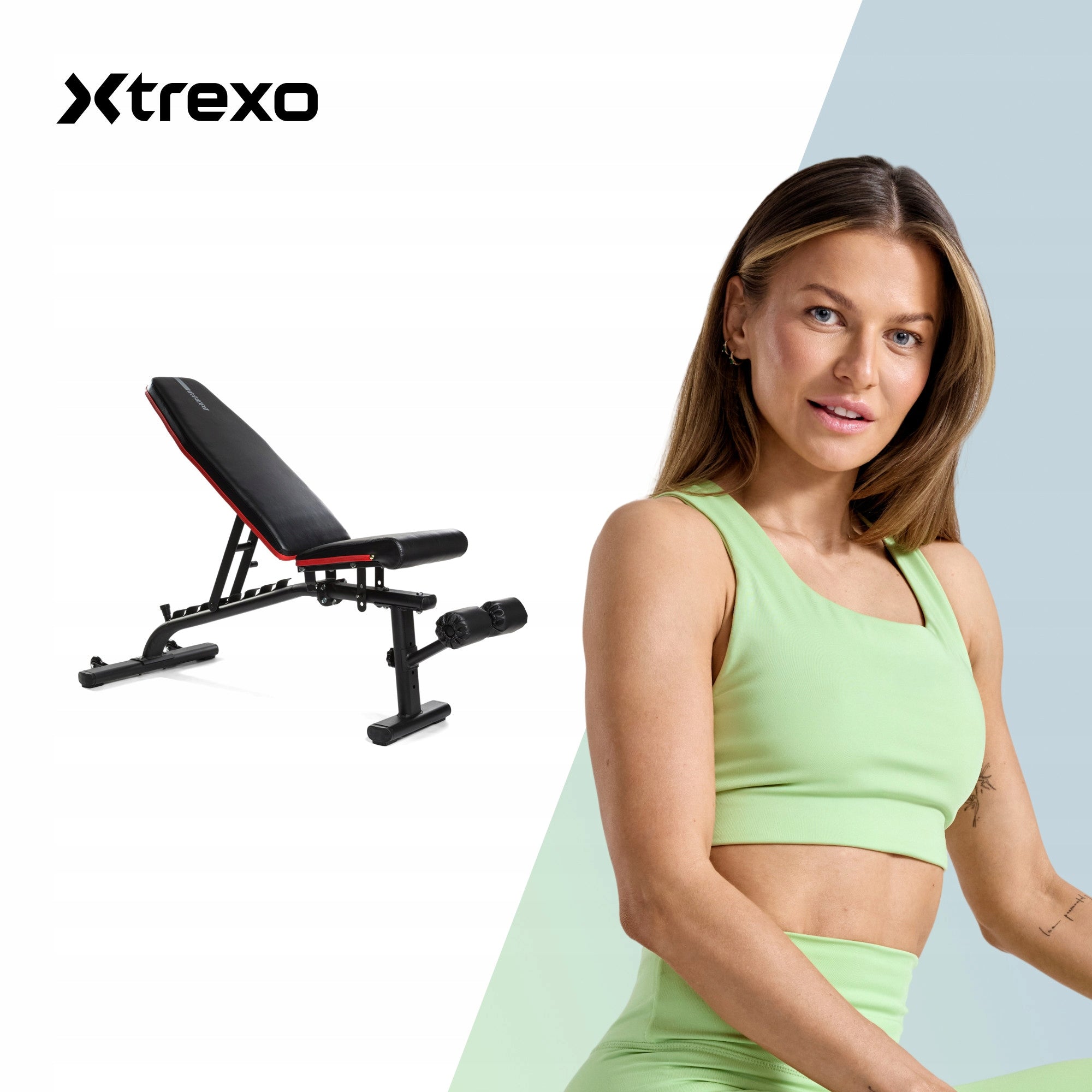 XTREXO Exercise Training Bench ADJUSTABLE MULTIFUNCTIONAL FOAM ROLLERS Packaging status original