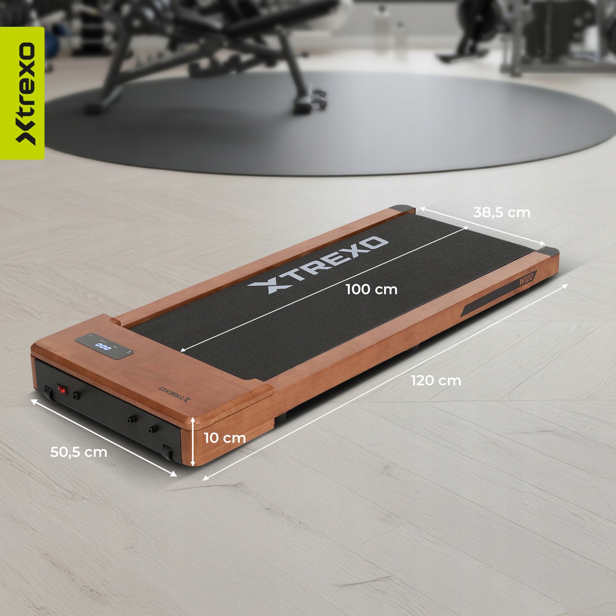 XTREXO Walking Pad W100+ wooden treadmill WITH REMOTE CONTROL 12 PROGRAMS 1-6 KM/H Brand Xtrexo