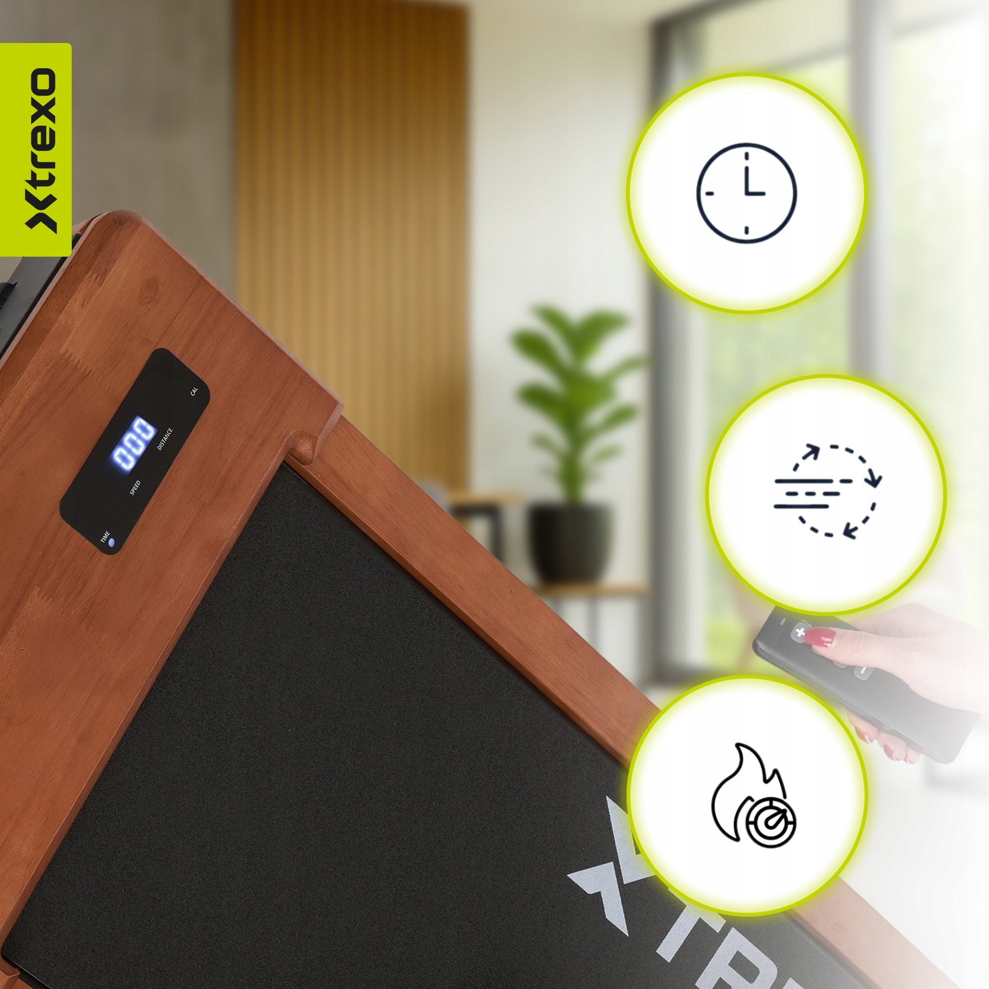 XTREXO Walking Pad W100+ wooden treadmill WITH REMOTE CONTROL 12 PROGRAMS 1-6 KM/H Model other