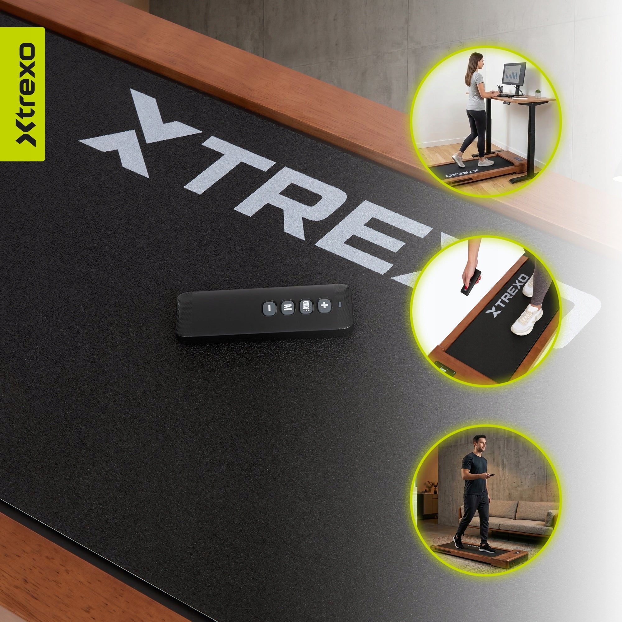XTREXO Walking Pad W100+ wooden treadmill WITH REMOTE CONTROL 12 PROGRAMS 1-6 KM/H Number of workout programs 12