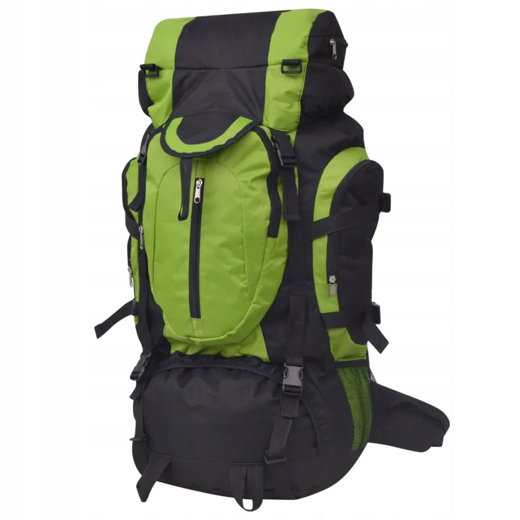 XXL 75 L Hiking Backpack, Black and Green