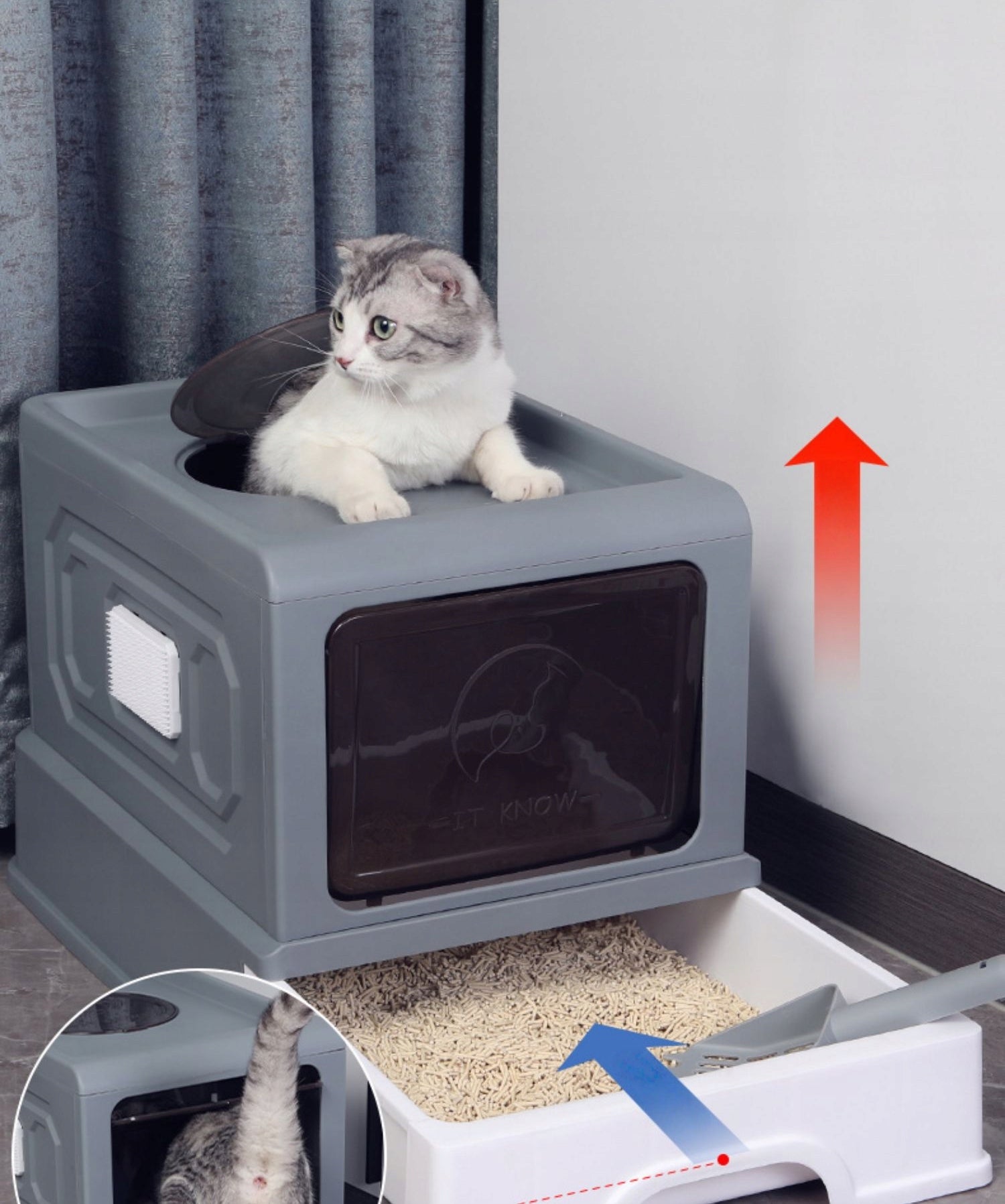 XXL Cat Cuvette Closed Drawer Anti-Fragrance Large and Top Output Packaging status original