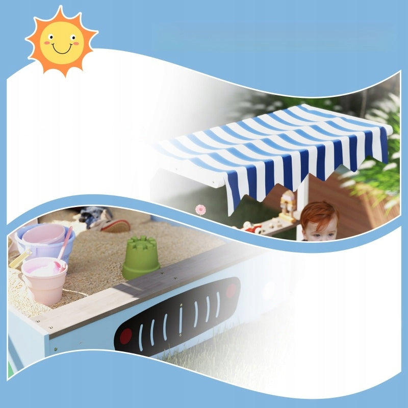 XXL Sandbox with Canopy Wooden Impregnated 108×90 cm shop theme Product height 104 cm