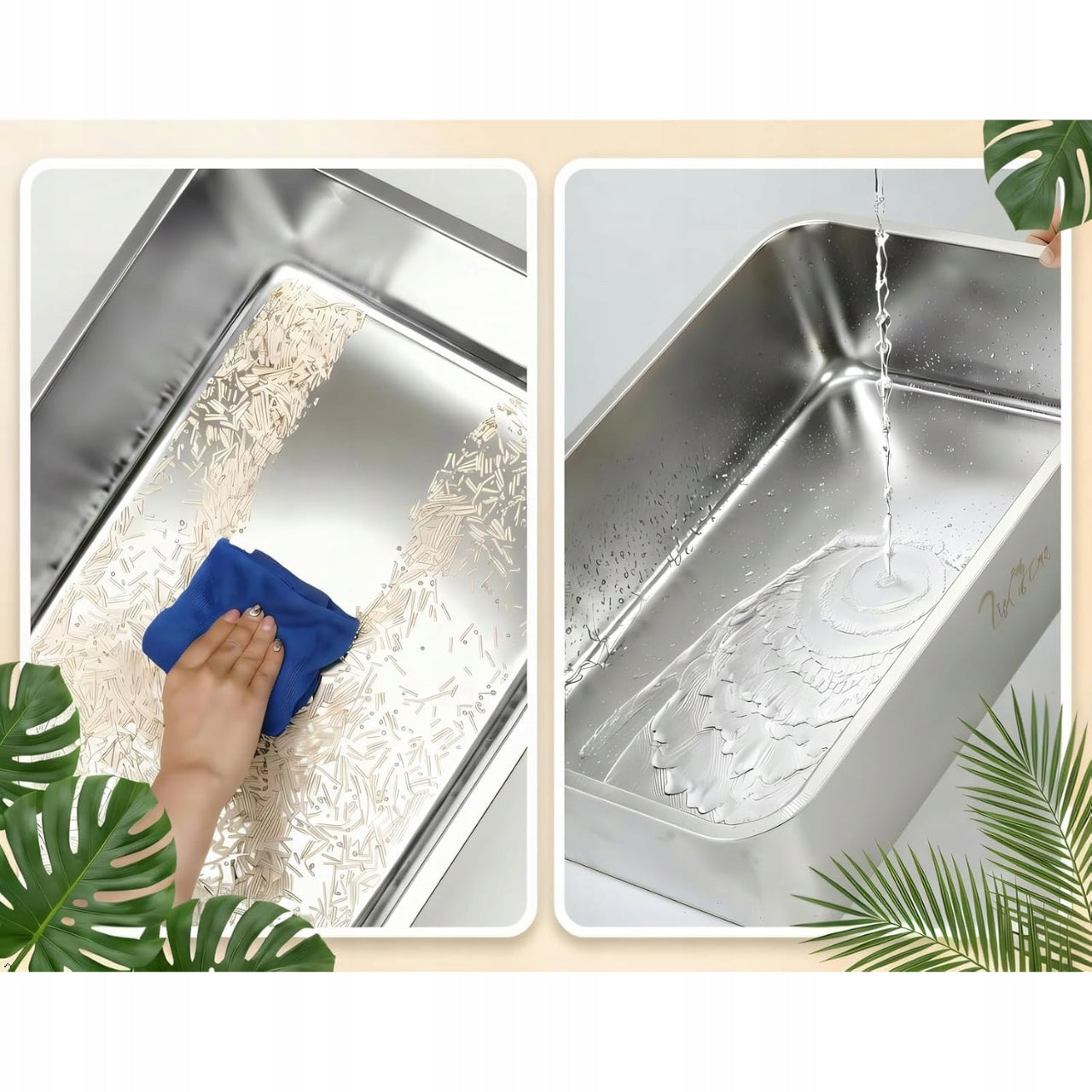 XXL Stainless Steel Cat Cuvette 60x40x15 cm with Mat Open Silver Manufacturer code lipcat