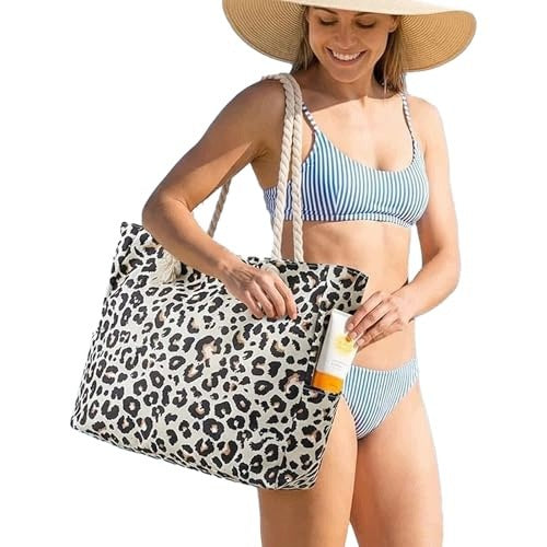 XXL WOMEN'S BEACH BAG WITH ZIPPER FOLDING FOR SHOPPING AT HOME Manufacturer code SWC5908151069387