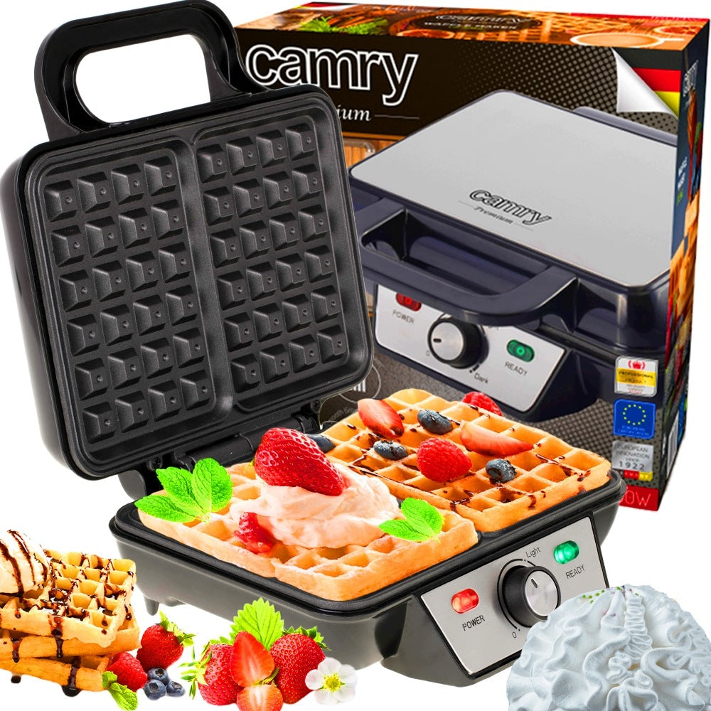 XXL Waffle Iron 2 Large Waffles Strong 1600W Smooth Power Adjustment NON-STICK