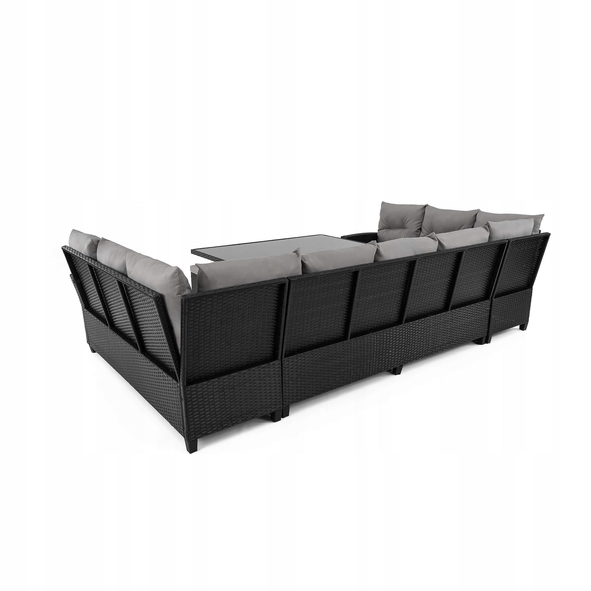 XXL garden furniture set technoratan PORTO black, cushions two containers Color black