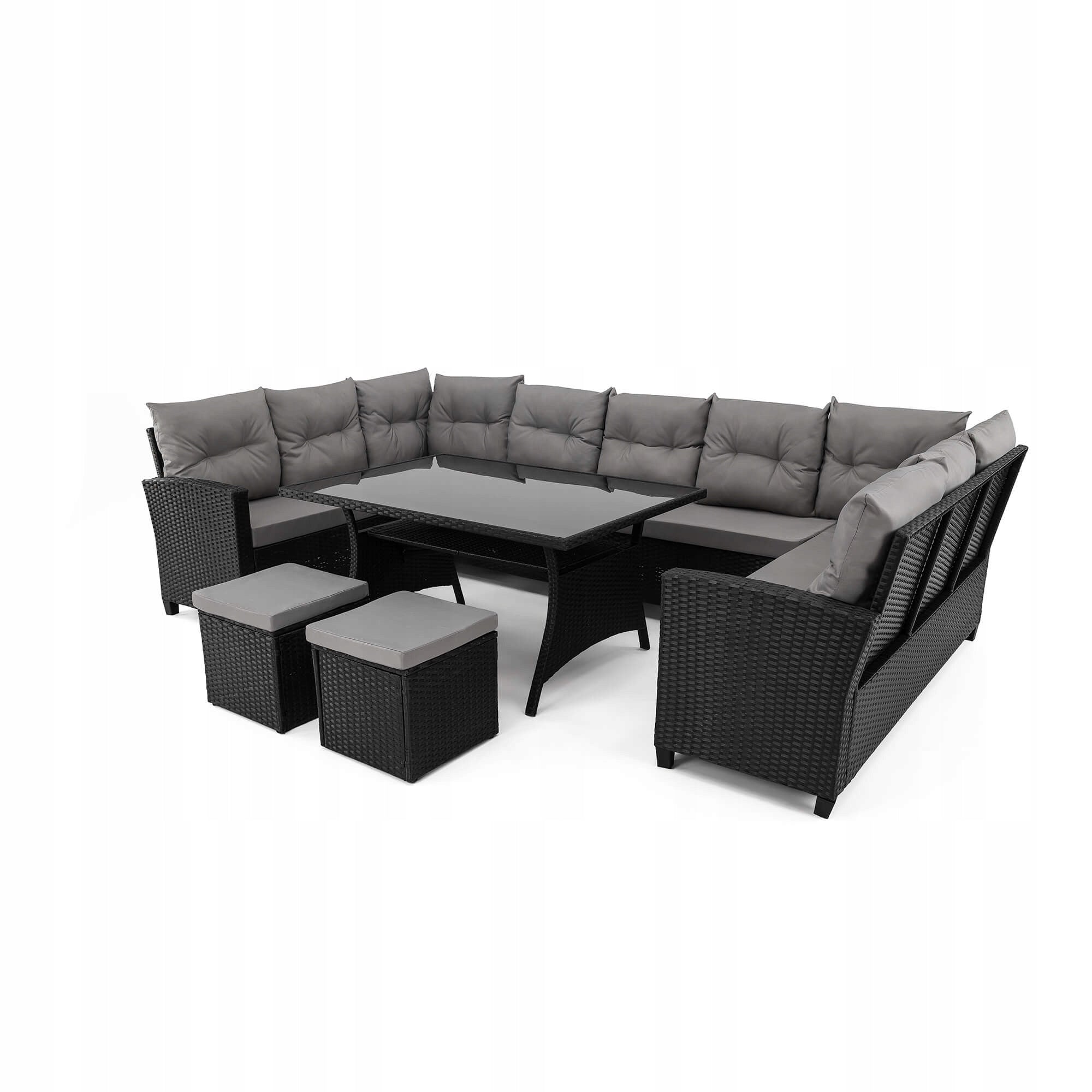 XXL garden furniture set technoratan PORTO black, cushions two containers Manufacturer code PORTO-czarny