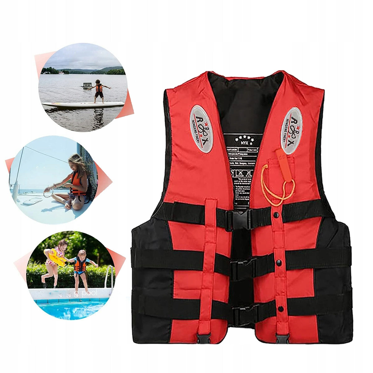 XXL life jacket 70-85 kg! whistle