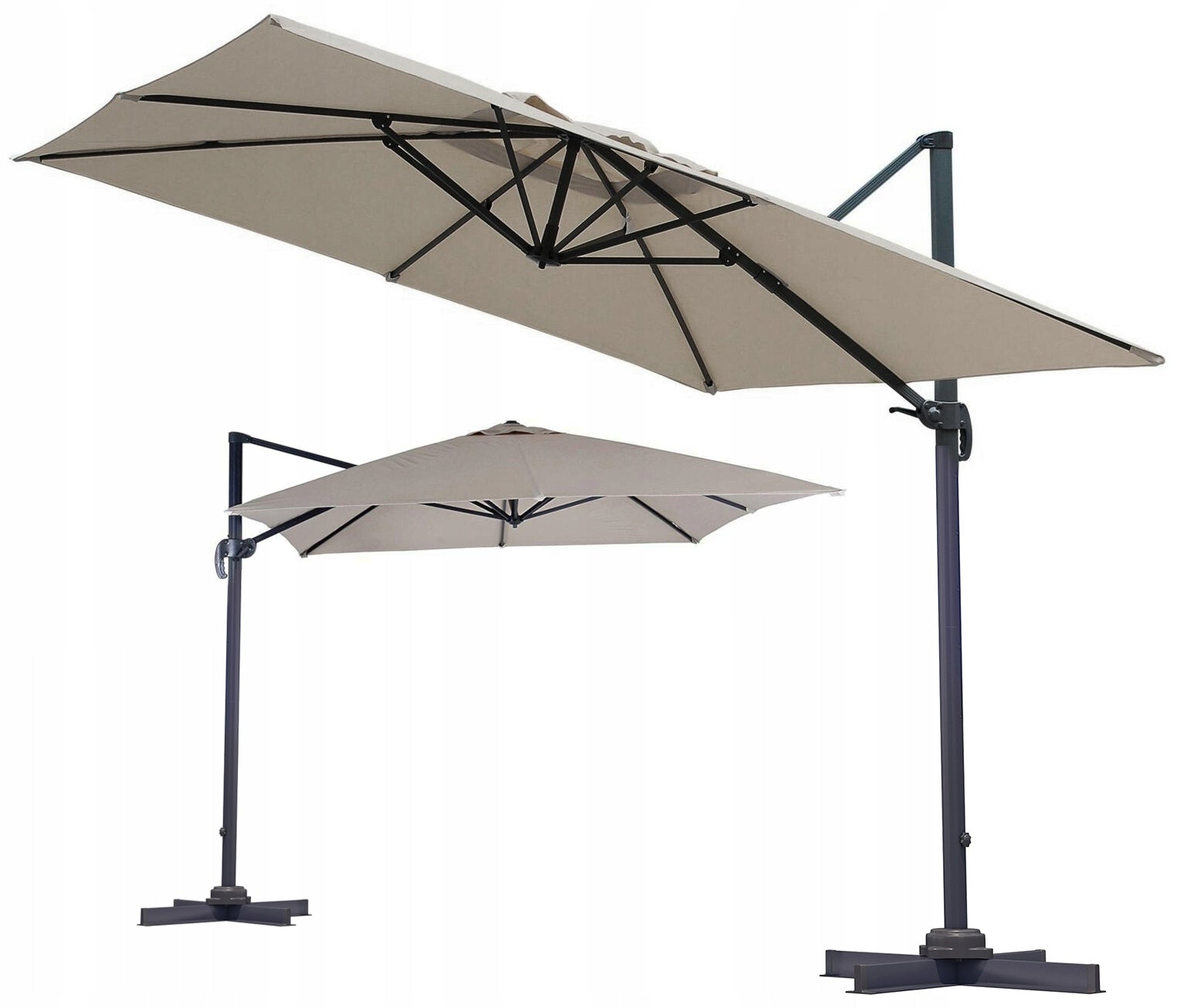 XXL umbrella with boom folding LARGE strong STURDY adjustable cover