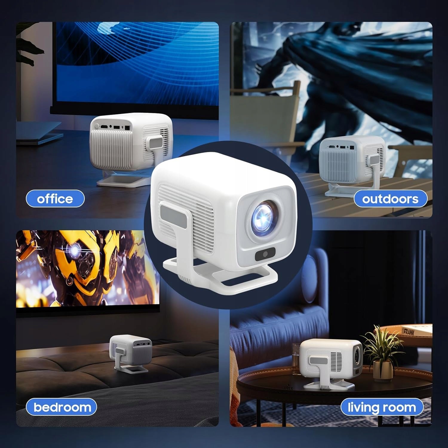 XYZ Pro 4K UHD WiFi 6 Auto Focus Mini Projector for iOS Android PS5 Xbox Brand no brand