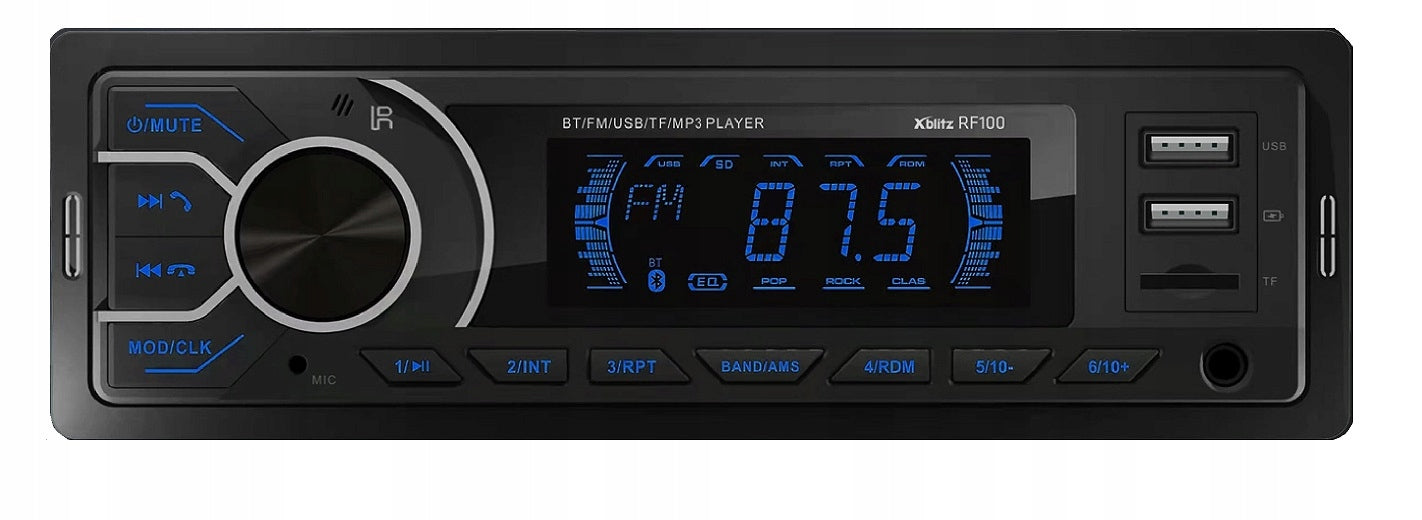 Xblitz RF100 Car Radio Bluetooth USB x2 Micro SD MultiColor EAN (GTIN) 5902479673189