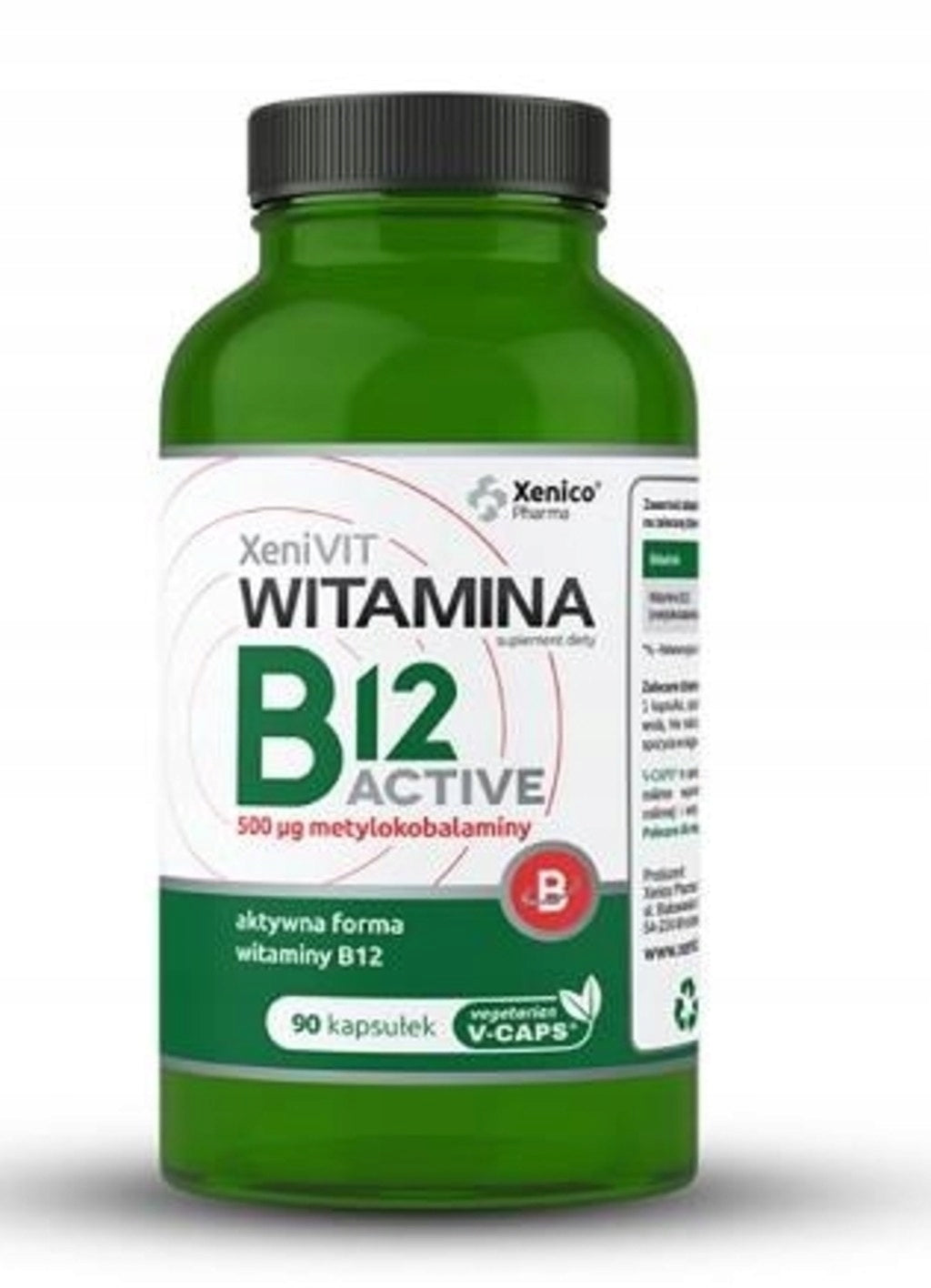 Xenico Pharma VITAMIN B12 ACTIVE pure highly absorbable dose of 90 caps. Basic ingredient other