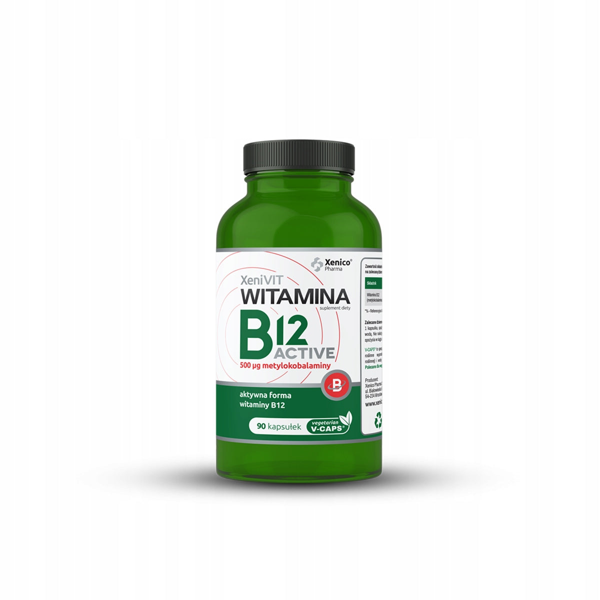 Xenico Pharma VITAMIN B12 ACTIVE pure highly absorbable dose of 90 caps. Name other