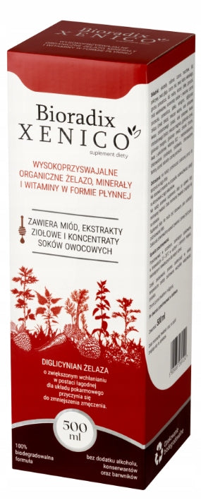 XenicoPharma Bioradix iron liquid with honey Hemoglobin Tiredness 500 ml EAN (GTIN) 5905683269216
