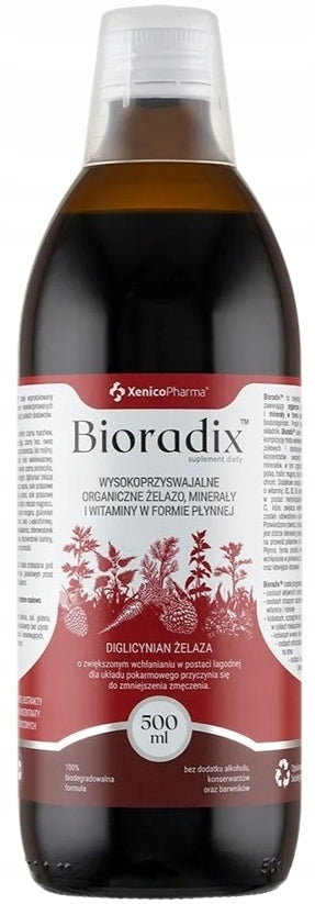 XenicoPharma Bioradix iron liquid with honey Hemoglobin Tiredness 500 ml