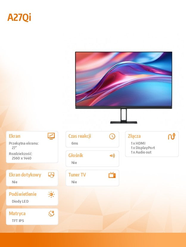 Xiaomi 2K Monitor A27Qi EU Brand Xiaomi