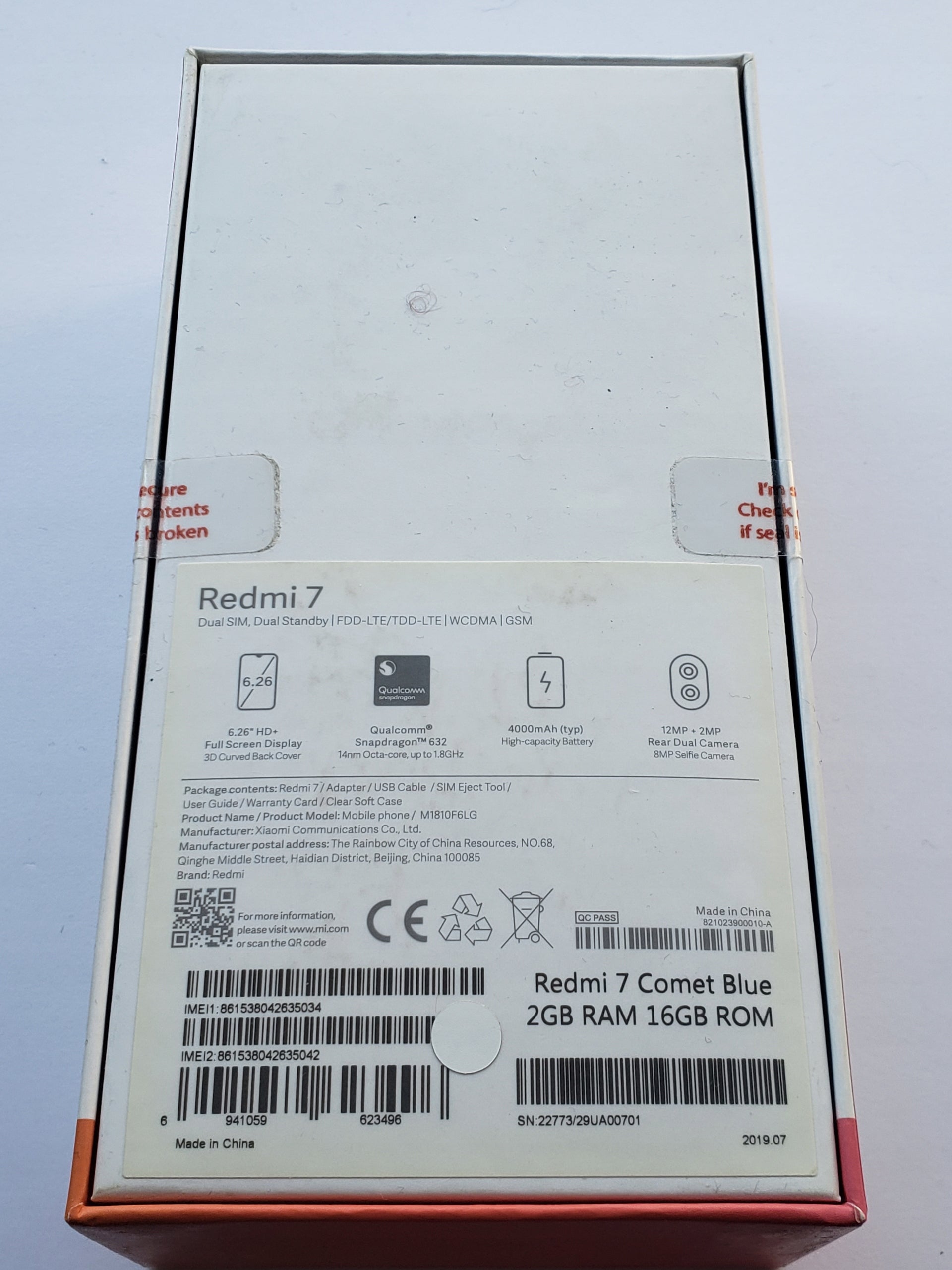 Xiaomi Redmi 7 2 GB / 16 GB 4G (LTE) blue without lock Salon Poland Headphones included no