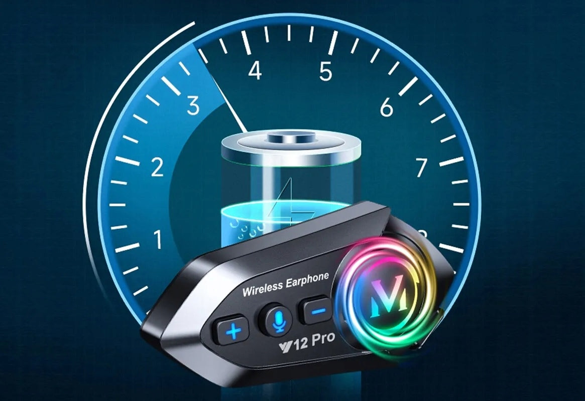 Y12Pro Motorcycle Bluetooth Intercom for IP56 Helmet Noise Cancellation 1PCS Manufacturer's catalog number 10184