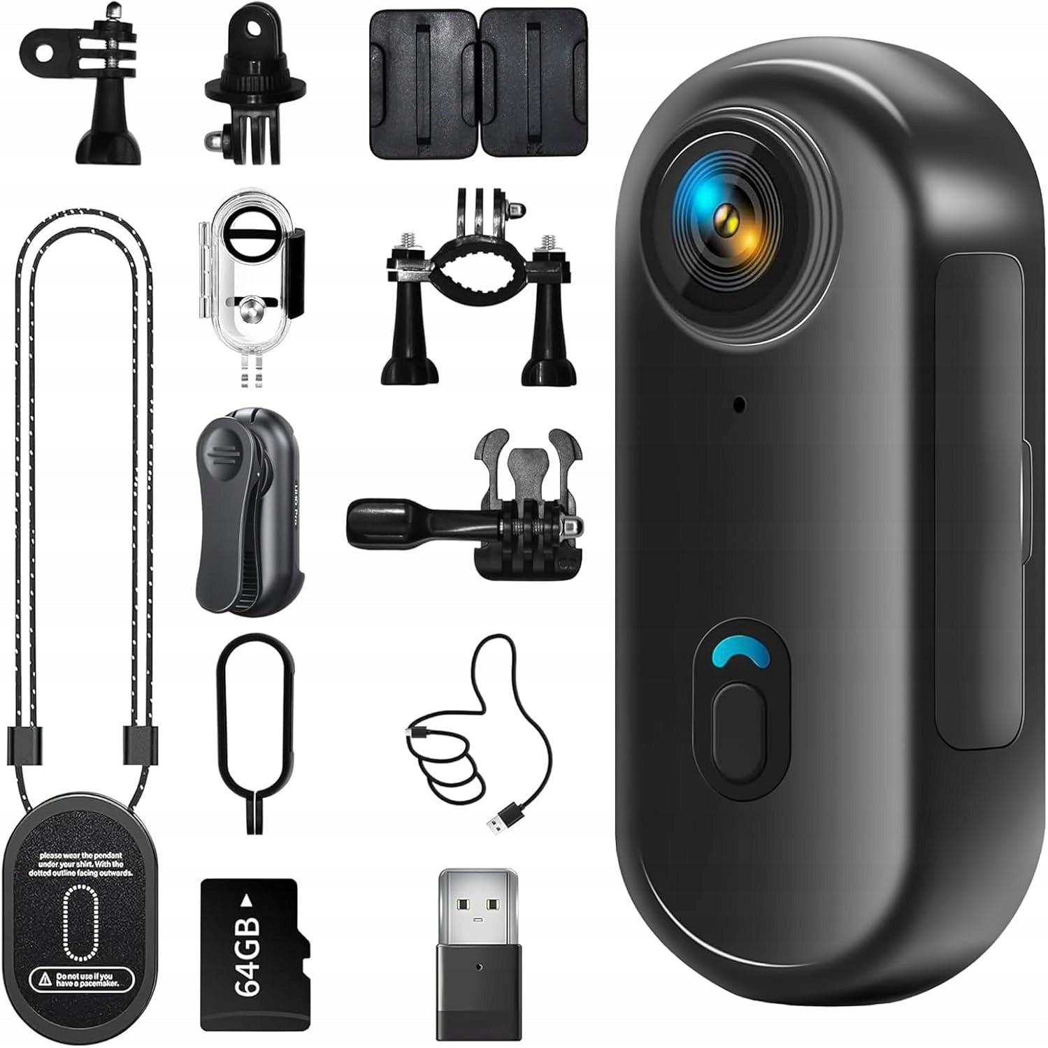 Y2957 VUTLACE Sports Camera 1080P Mini, Camera with Handle + ACCESSORIES