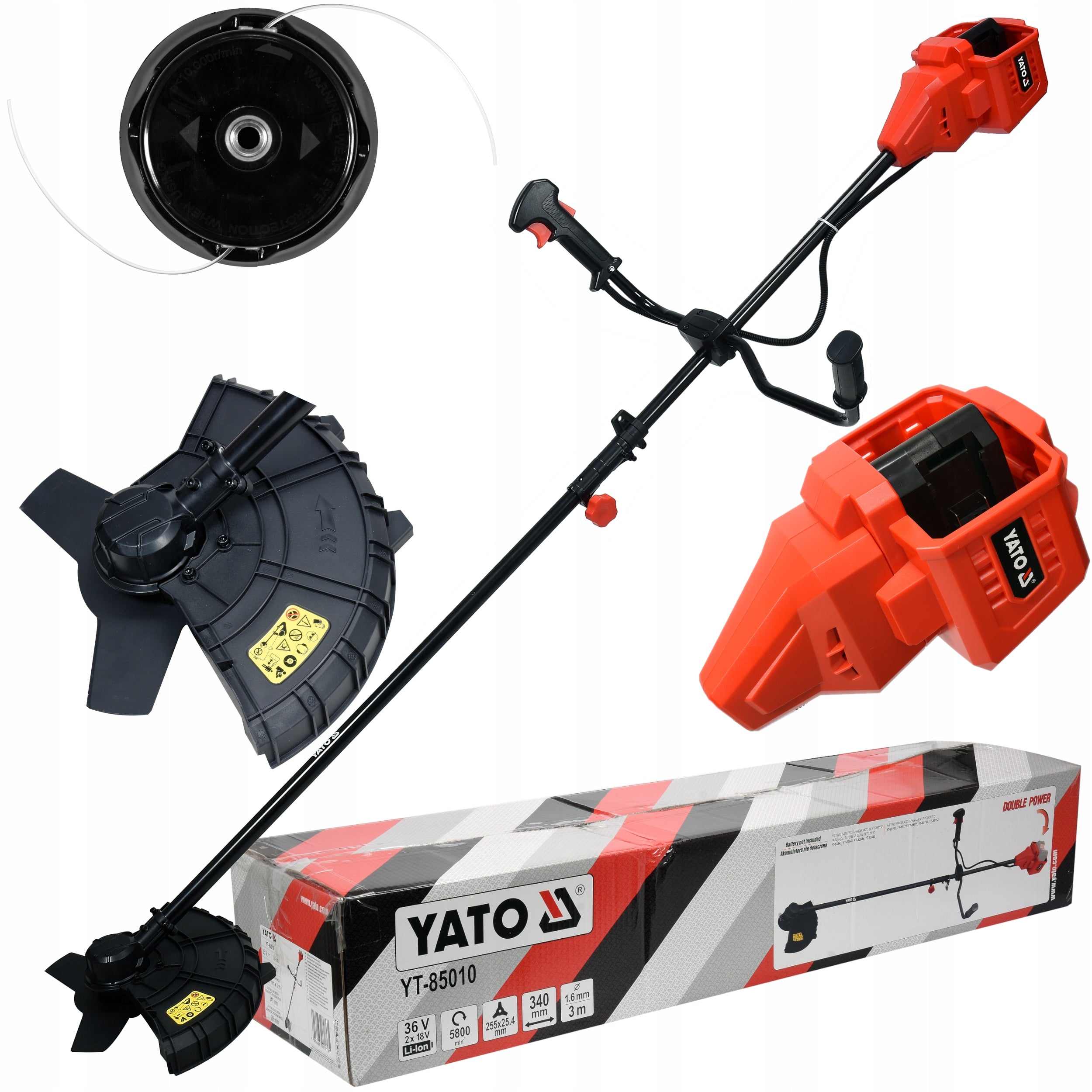 YATO 36V CORDLESS TRIMMER WITH DIAL AND LINE - WITHOUT BATTERY
