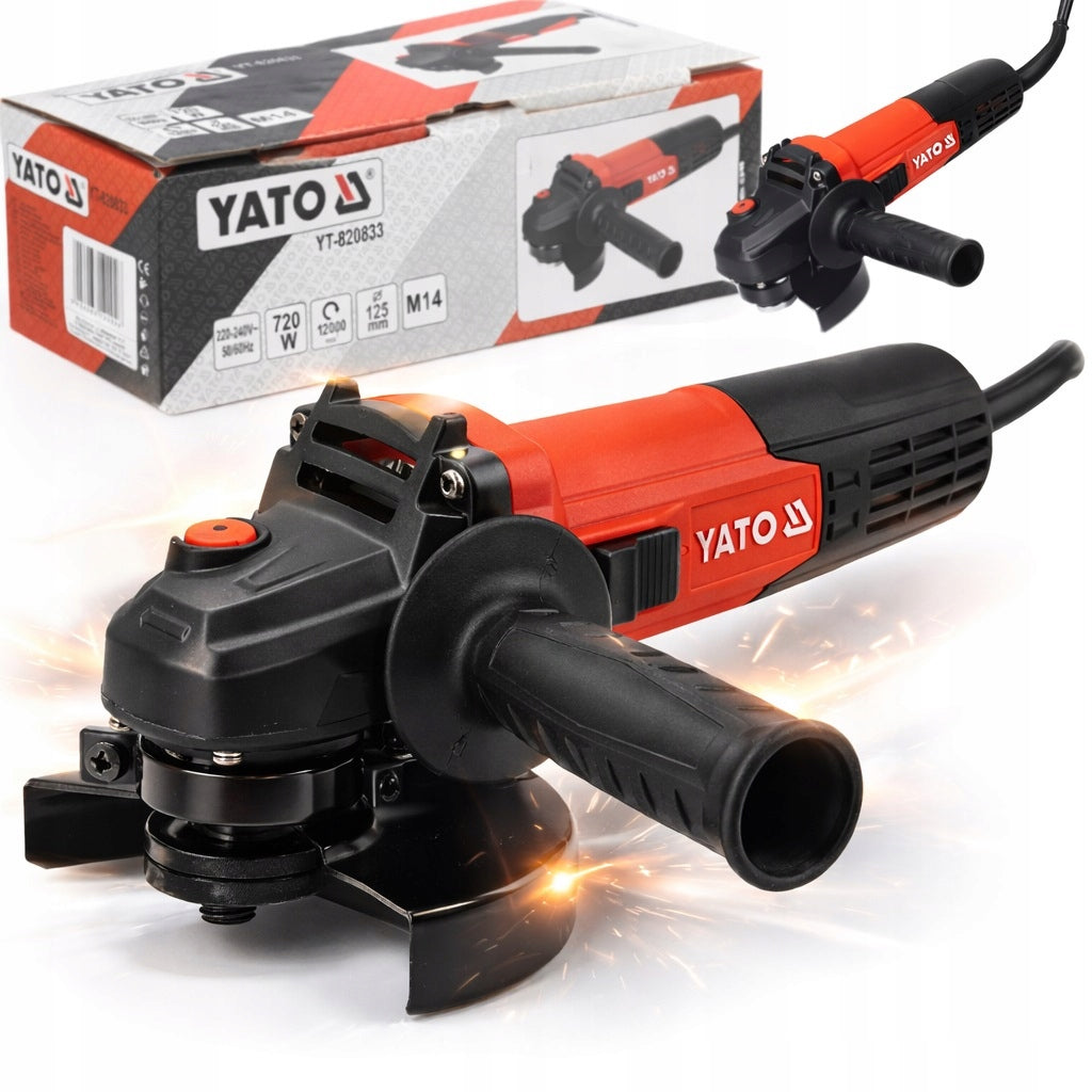 YATO ANGLE GRINDER 720W 125MM ANGLE 12000 RPM COMPACT HANDLE