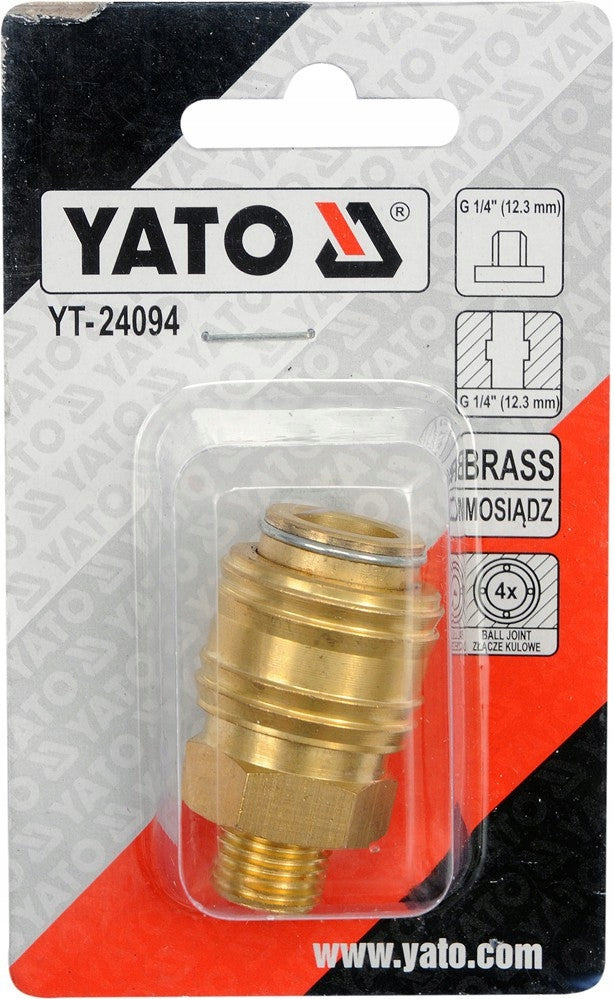 YATO BRASS QUICK COUPLER, THREAD G1/4"" Product weight with unit packaging 1 kg