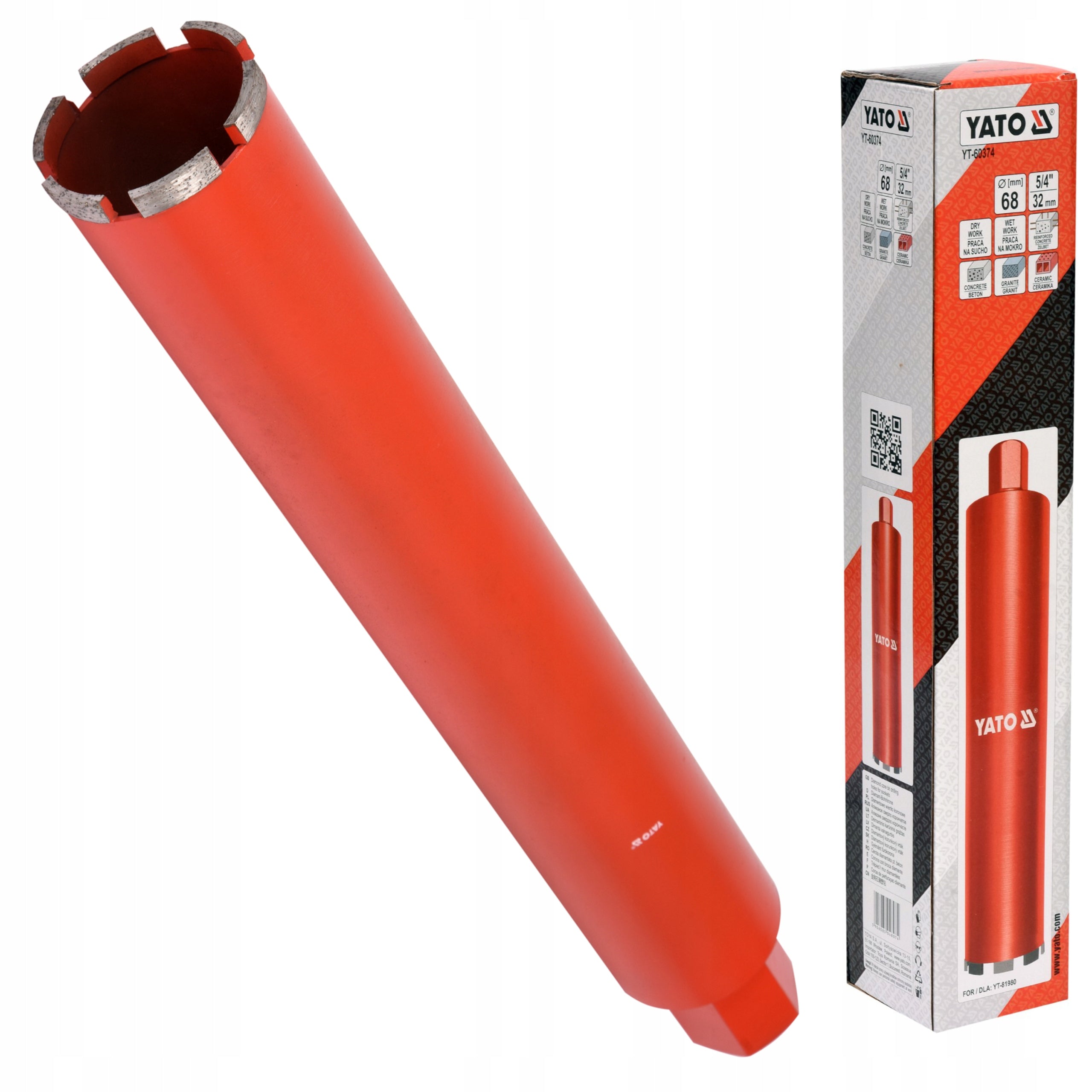 YATO CROWN DRILL BIT FOR DRILL HOLE SAW 68MM FOR CONCRETE YT-60374 Diameter 68 mm