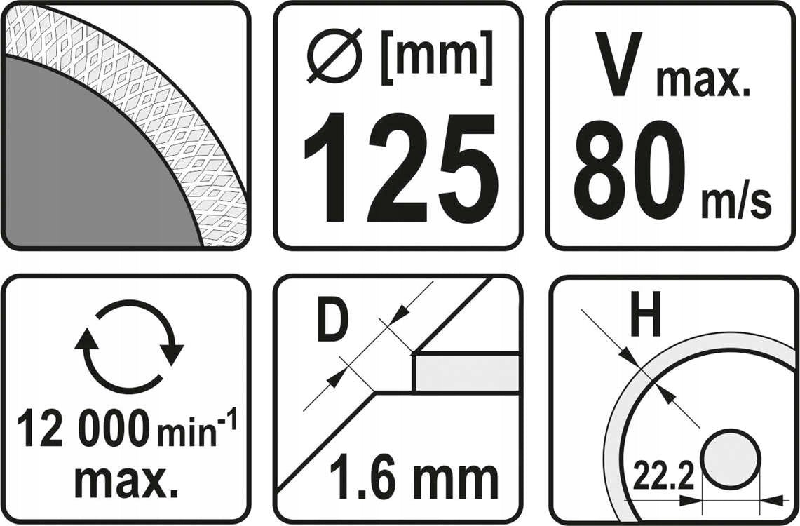 YATO DIAMOND DISC FOR STONEWARE CUTTING CHAMFERING 125MM Purpose ceramics