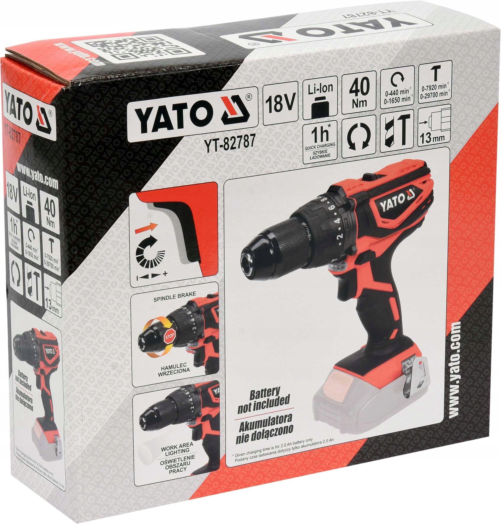 YATO HAMMER DRILL 18 V YT-82787 Brand Yato