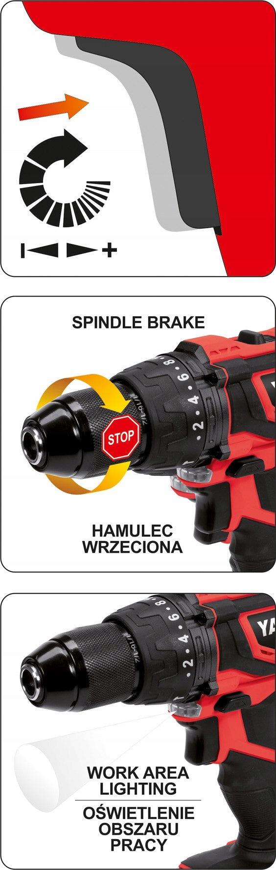 YATO HAMMER DRILL 18 V YT-82787 Motor type brushed motor