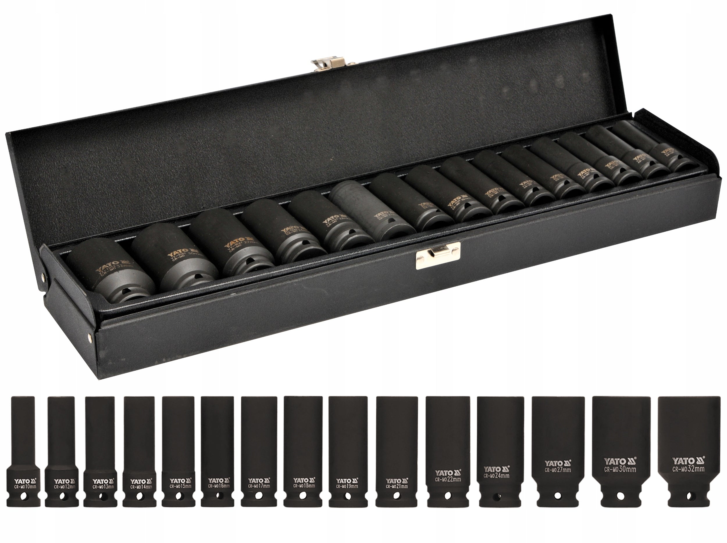 YATO IMPACT SOCKET SET 1/2'' 10-32MM 15el LONG SOCKET WRENCHES
