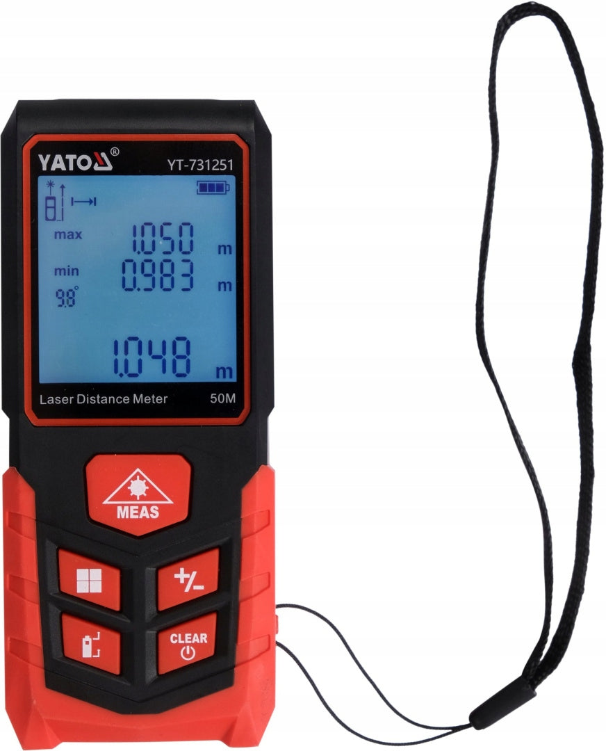 YATO LASER RANGEFINDER DIGITAL DISTANCE METER 50M LCD AAA YT-731251