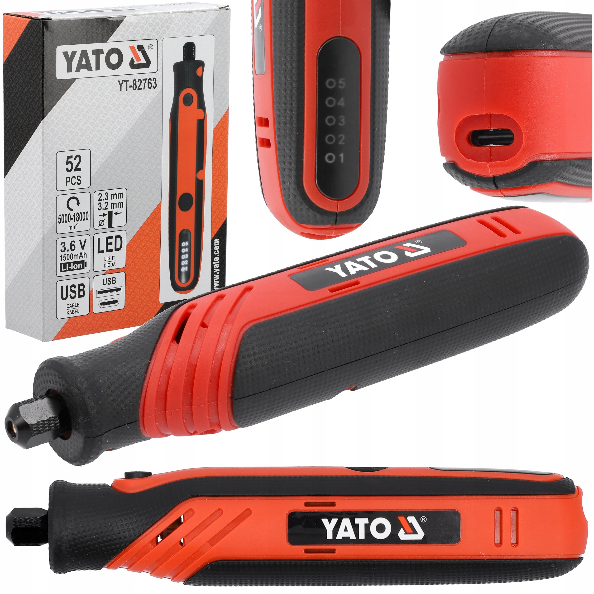 YATO MINI MULTIFUNCTION GRINDER USB RECHARGEABLE 4V 1,5Ah 5 SPEED