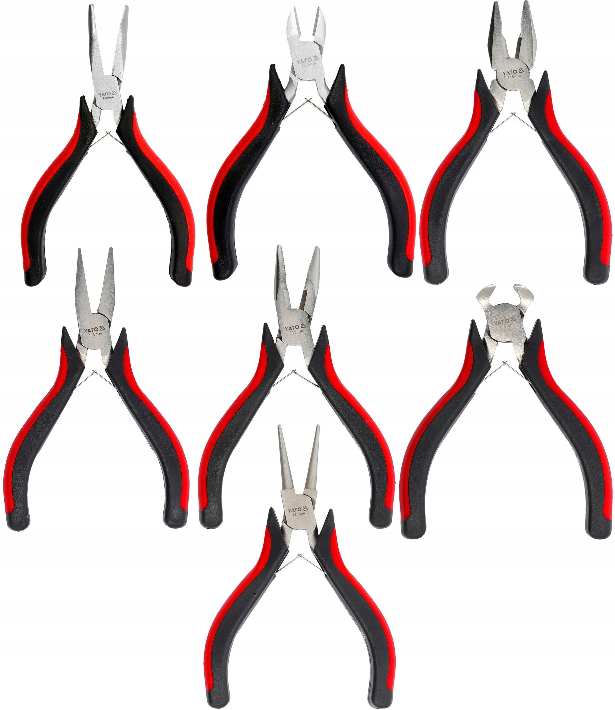 YATO MINI PRECISION PLIERS CUTTING PLIERS BENT 115MM SET OF 7 PIECES