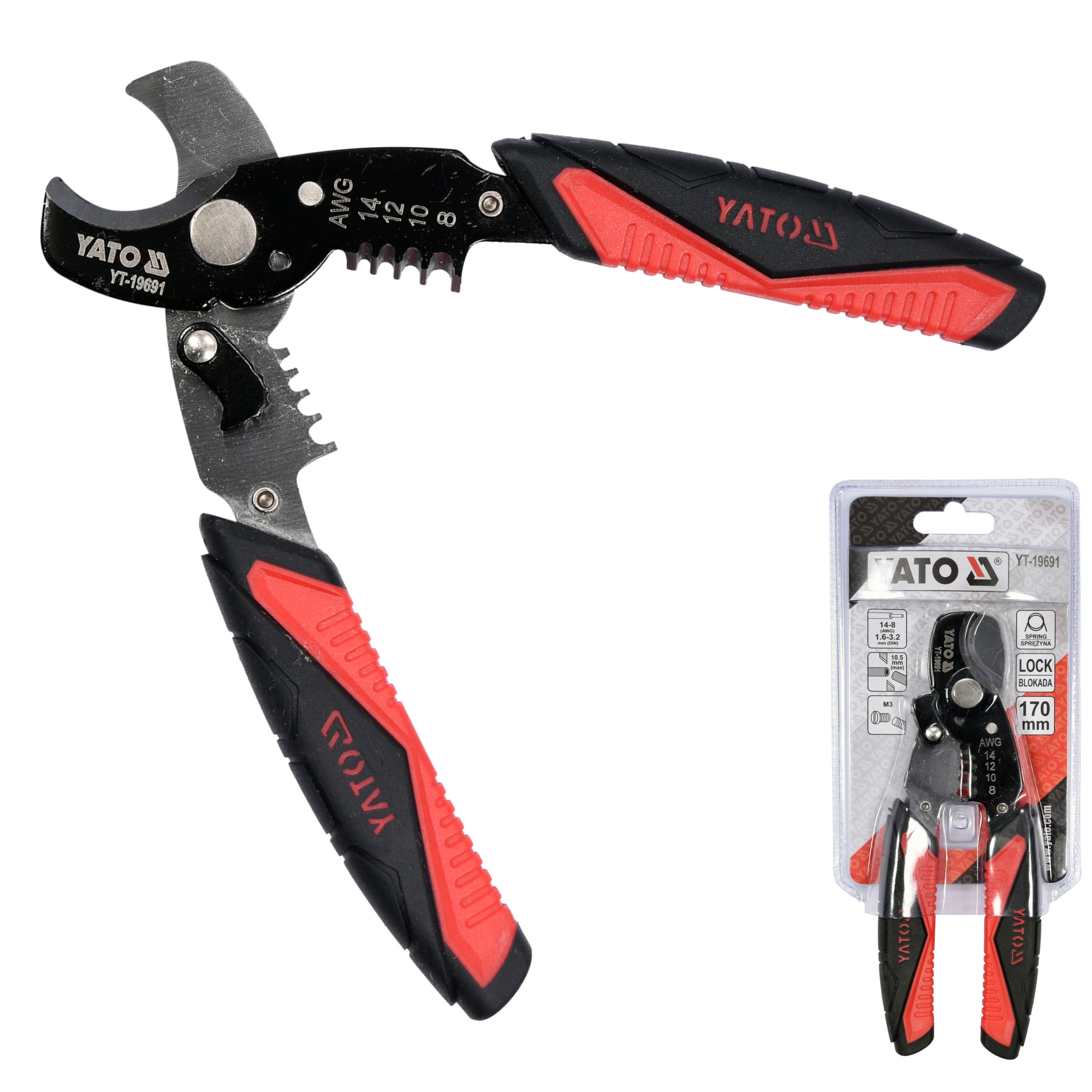 YATO PLIERS FOR CUTTING/PULLING INSULATION Additional information hardened jaws