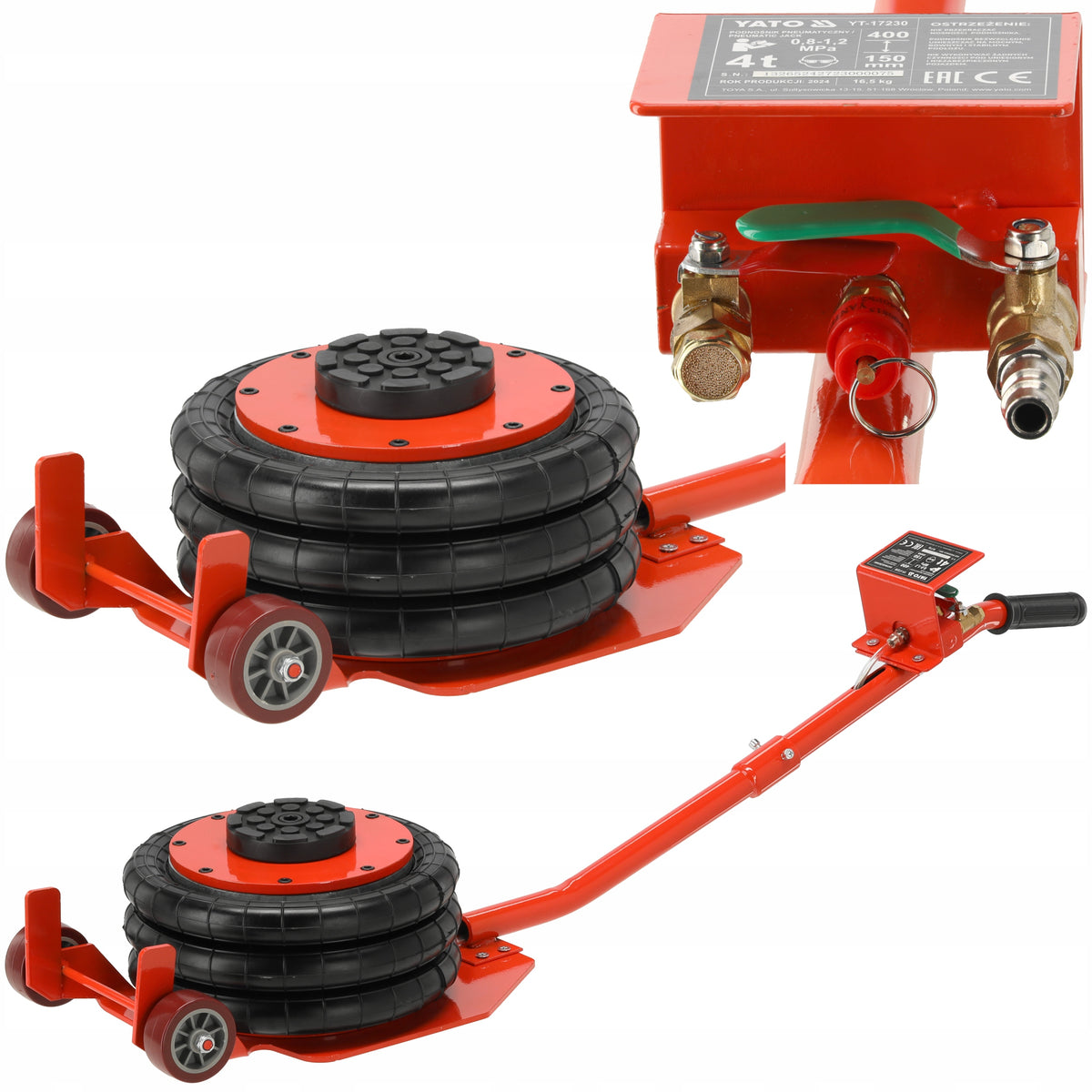 YATO PNEUMATIC LIFT 15-40cm CAR 4T 4000kg PILLOW SNOWMAN