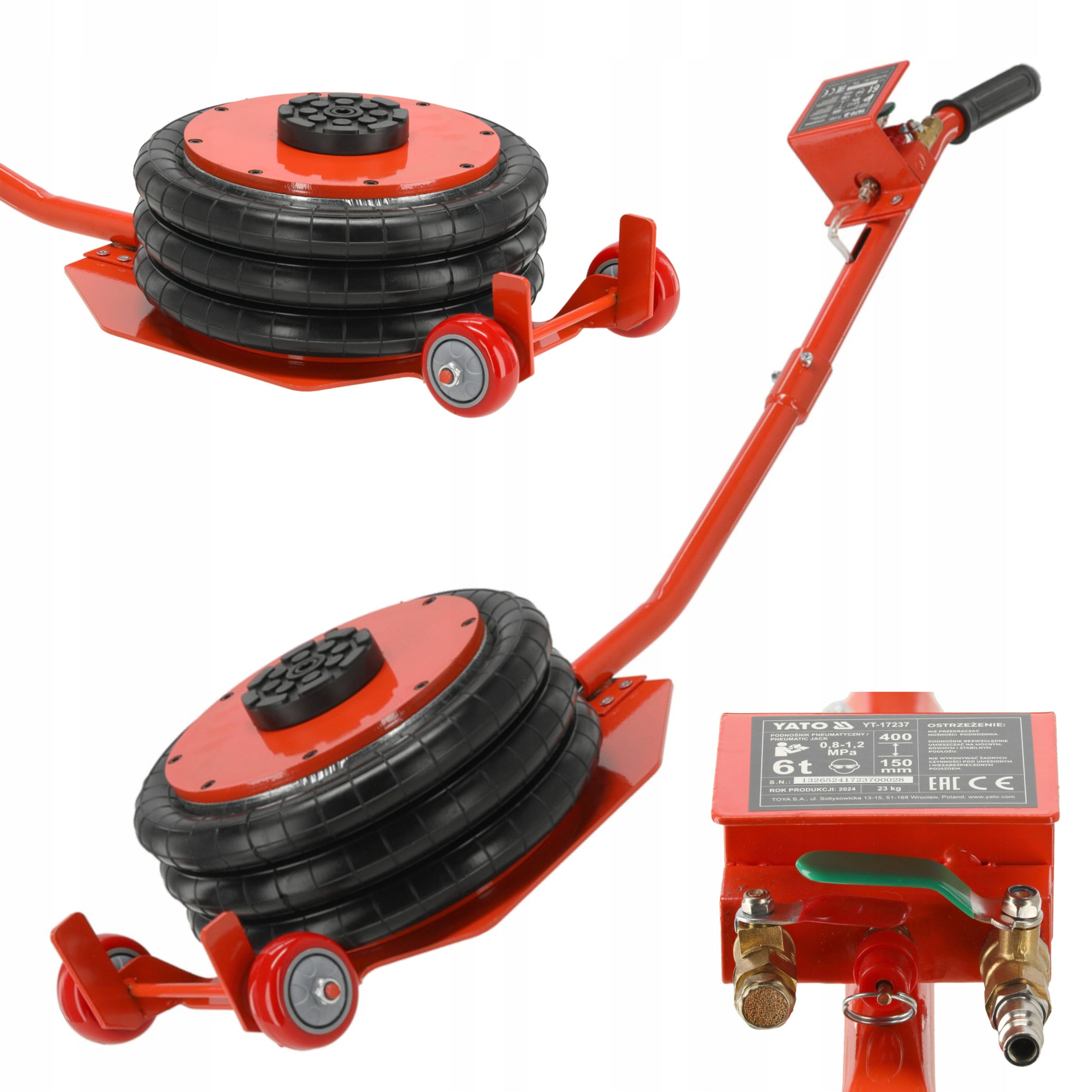 YATO PNEUMATIC LIFT 15-40cm CAR 6T 6000kg SNOWMAN YT-17237
