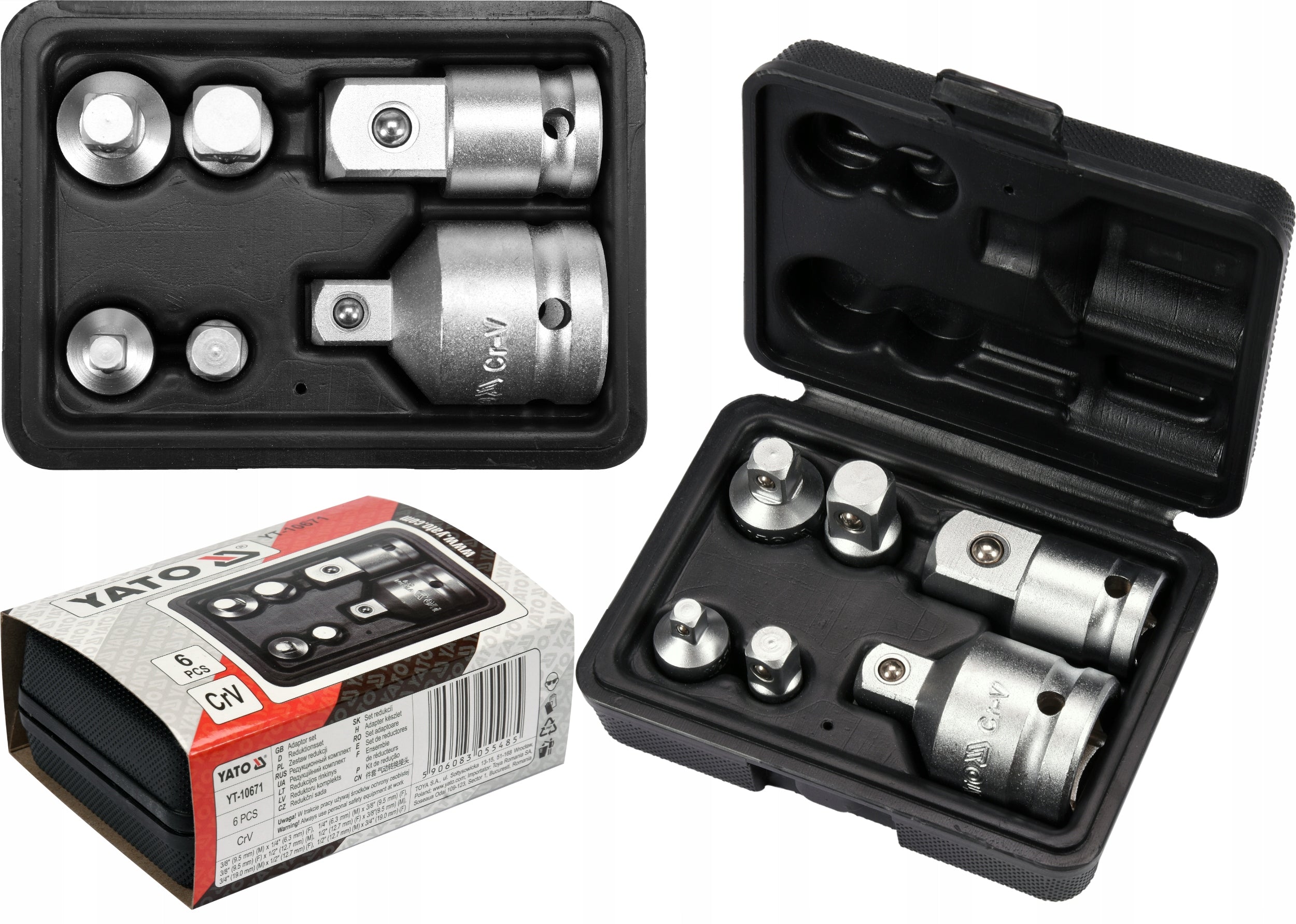YATO REDUCTION SET OF 6el. 1/2 1/4 3/4 3/8 F M REDUCTION ADAPTERS
