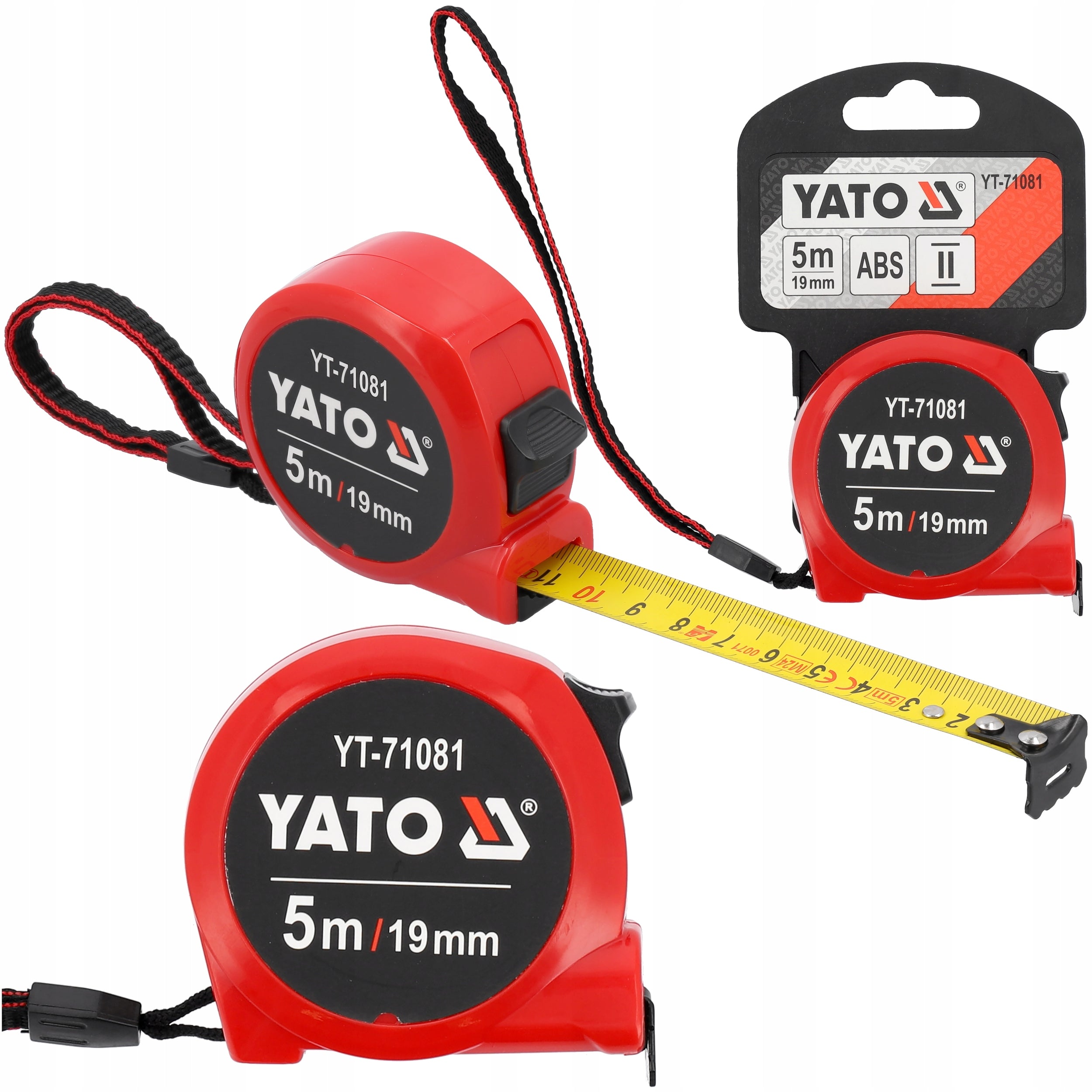 YATO RETRACTABLE MEASURE 5m x 19mm MEASURING TAPE METAL MEASURING CUP WITH LOCK