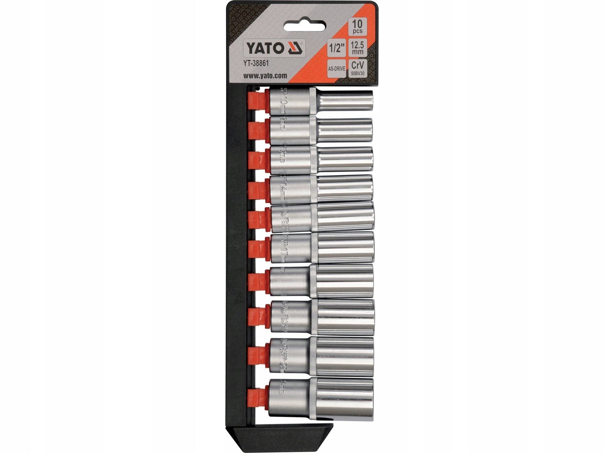 YATO SET OF 1/2" LONG SOCKETS", 10CZ.
