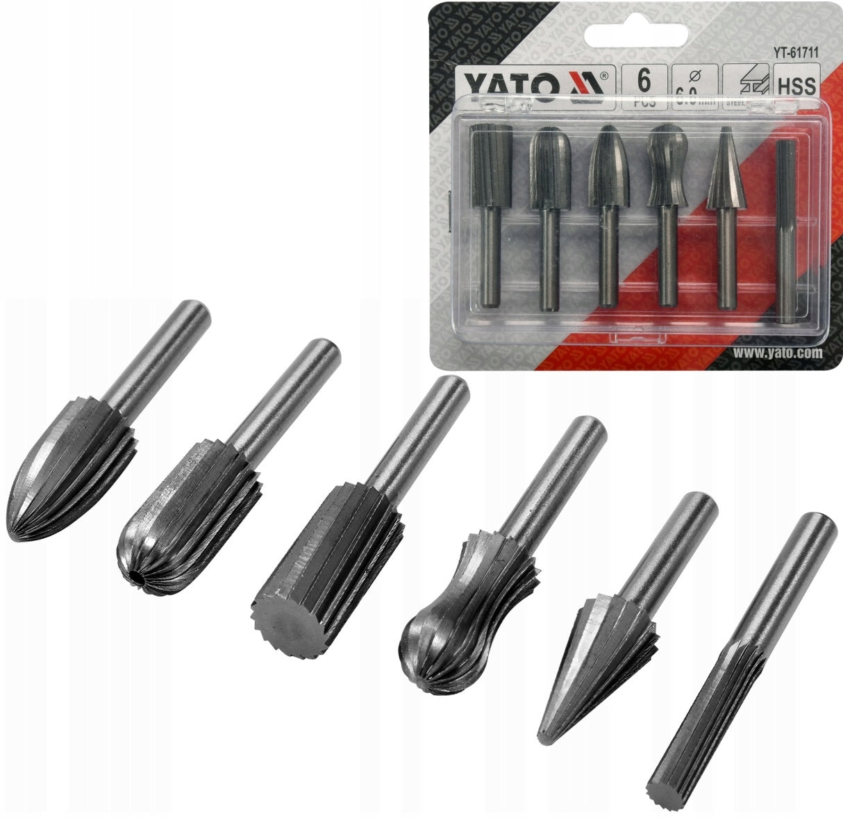 YATO SET OF END MILLS FOR METAL FI 6mm SET 6EL YT-61711