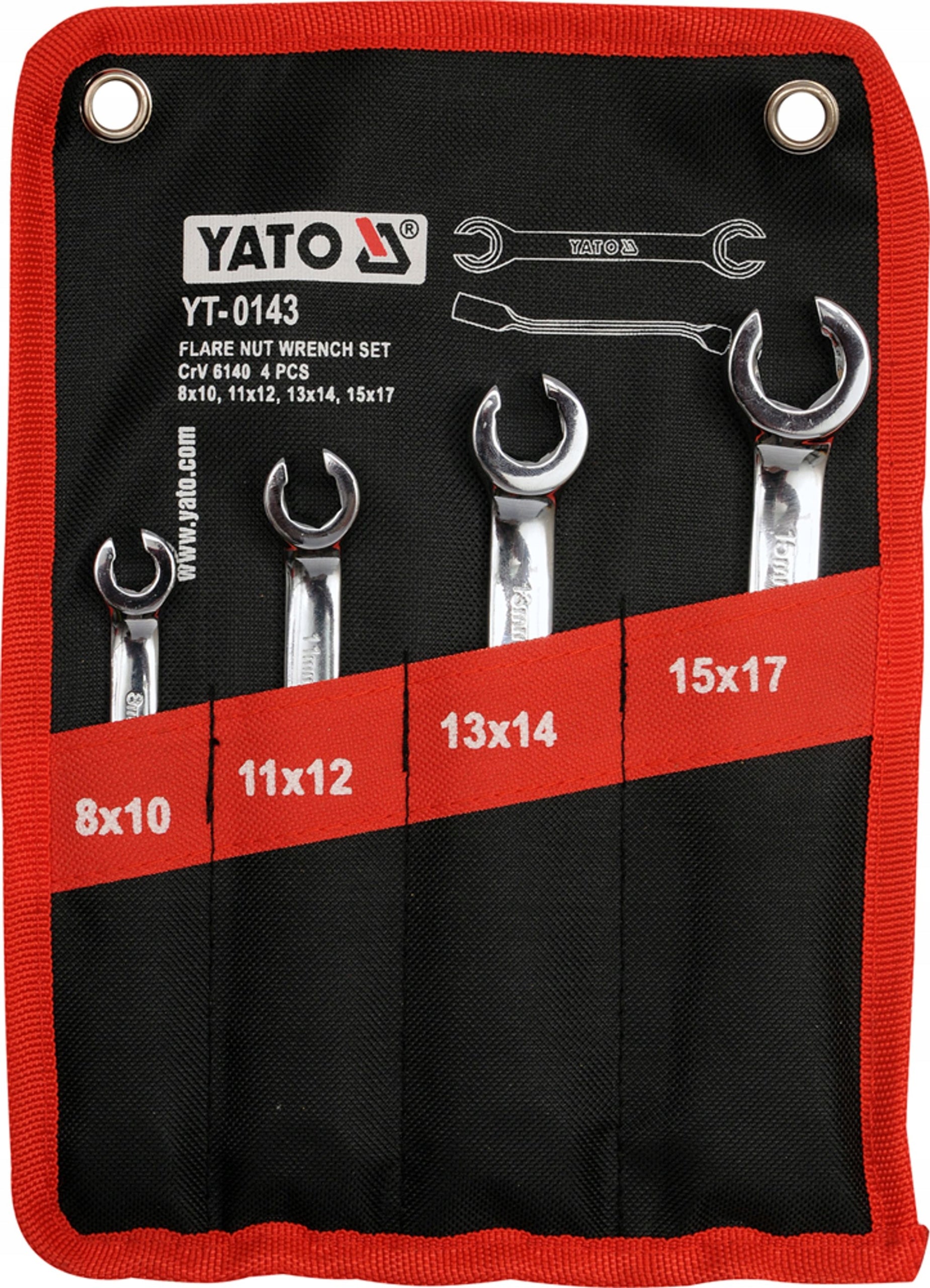 YATO SET OF SEMI-OPEN FLAT WRENCHES 4CZ Brand Yato