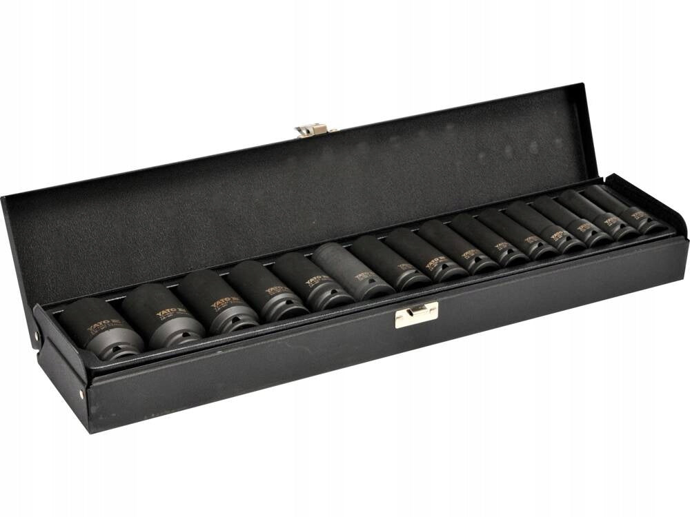 YATO SET OF SOCKETS IMPACT WRENCHES LONG 1/2 15 EL SUITCASE YT-1055 Type 6-point