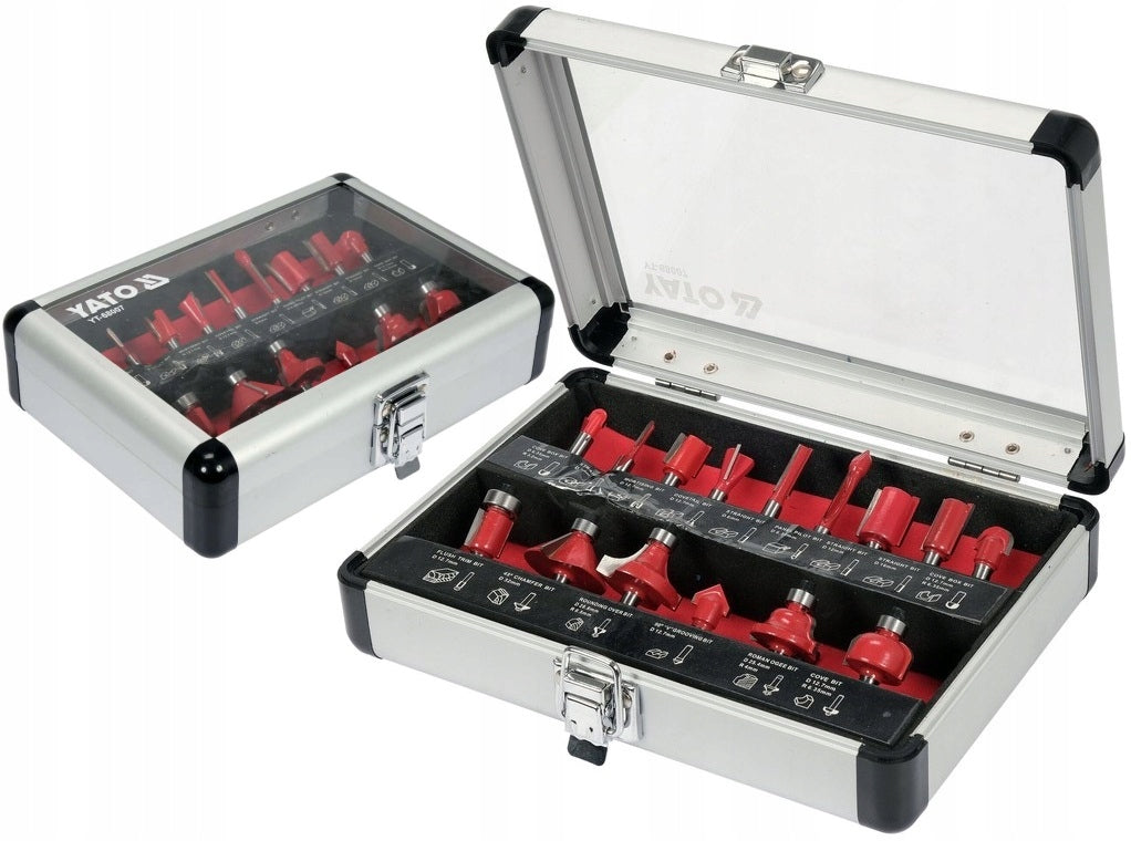 YATO SET OF WOOD CUTTERS SPECTRAL CUTTERS MANDREL FI 6 3-32mm 15 pcs.