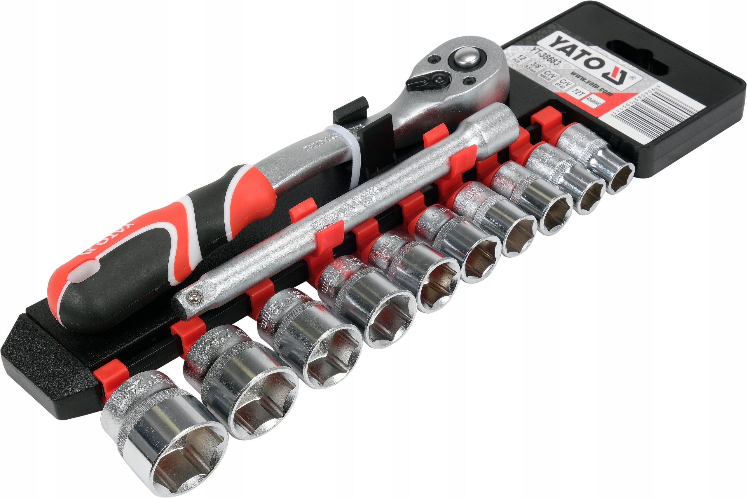 YATO SOCKET SET WITH ACCESSORIES 3/8", 10-24mm 12 EL. EAN (GTIN) 5906083105111