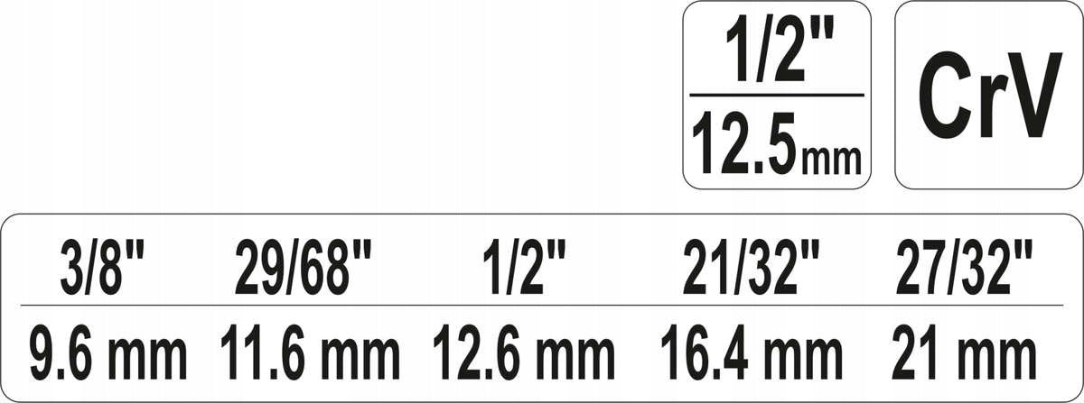 YATO STEP WRENCH FOR 1/2'' SCREWS Product weight with unit packaging 0.2 kg